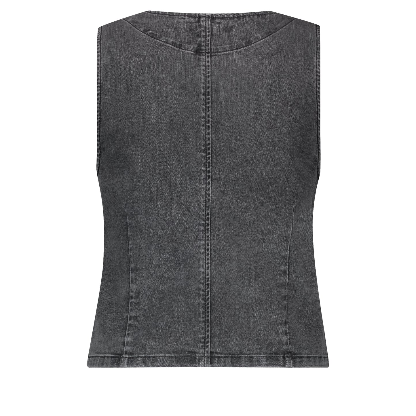 Red Button Waistcoat Embroidery Grey