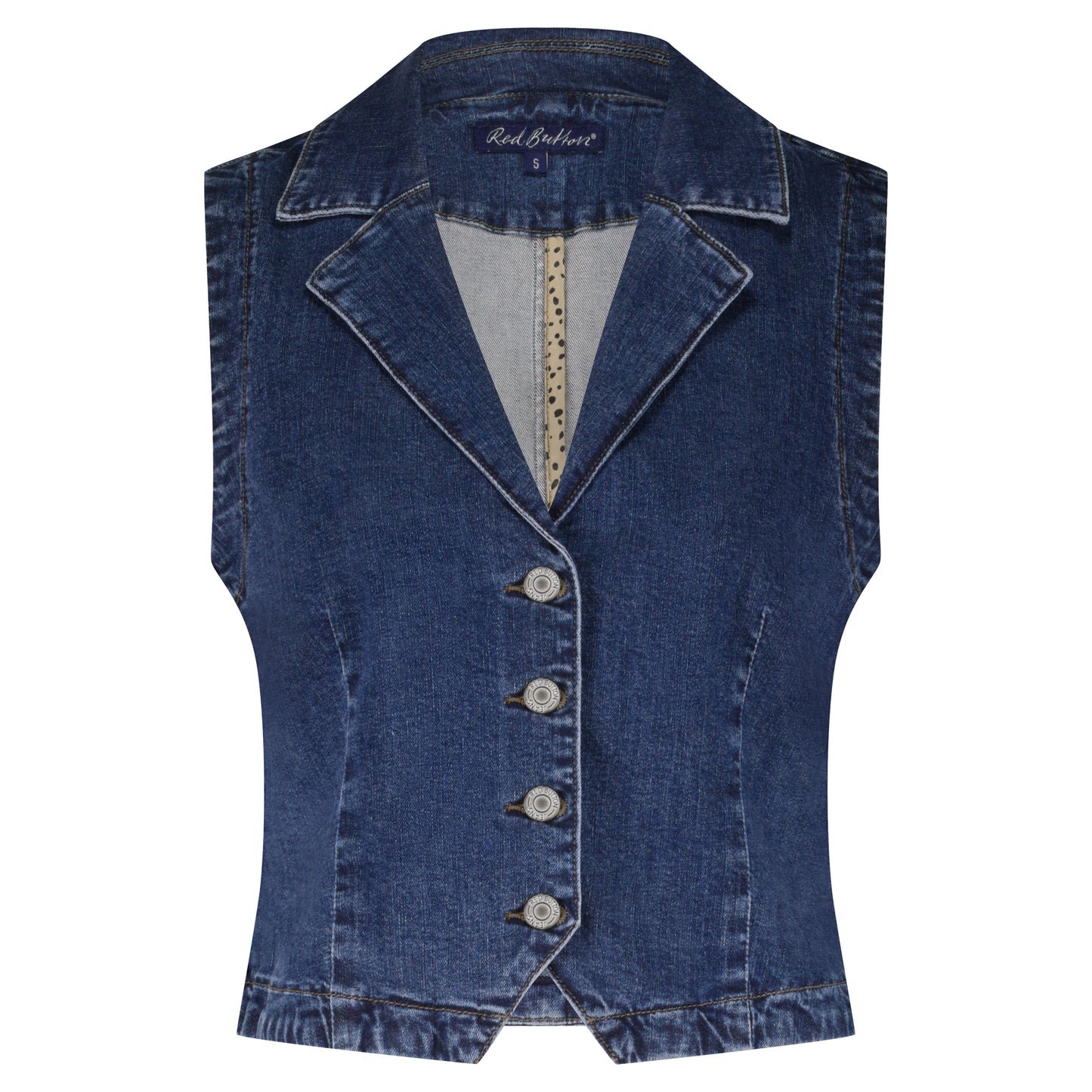 Red Button Waistcoat Dark Stone used Dark stone used