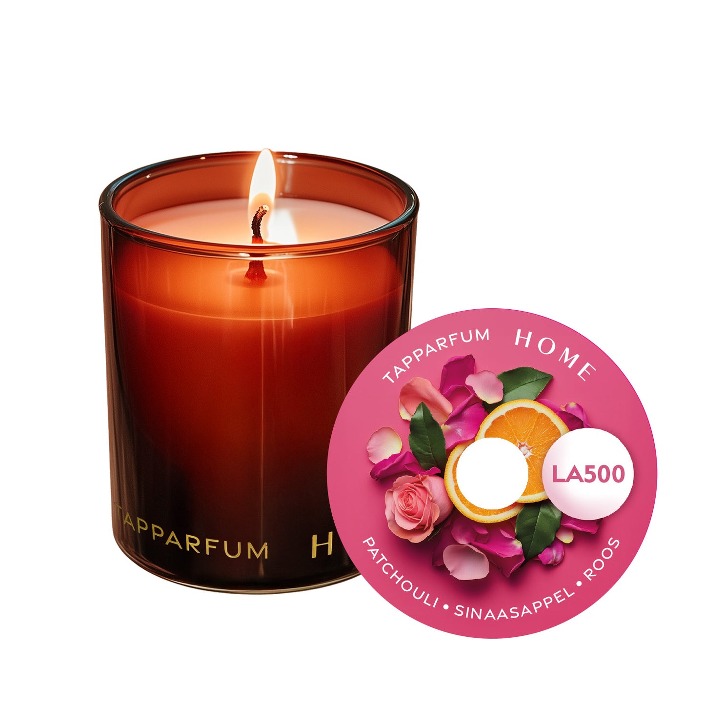 TapParfum HOME Geurkaars TN033 - Patchouli, Sinaasappel & Rozen