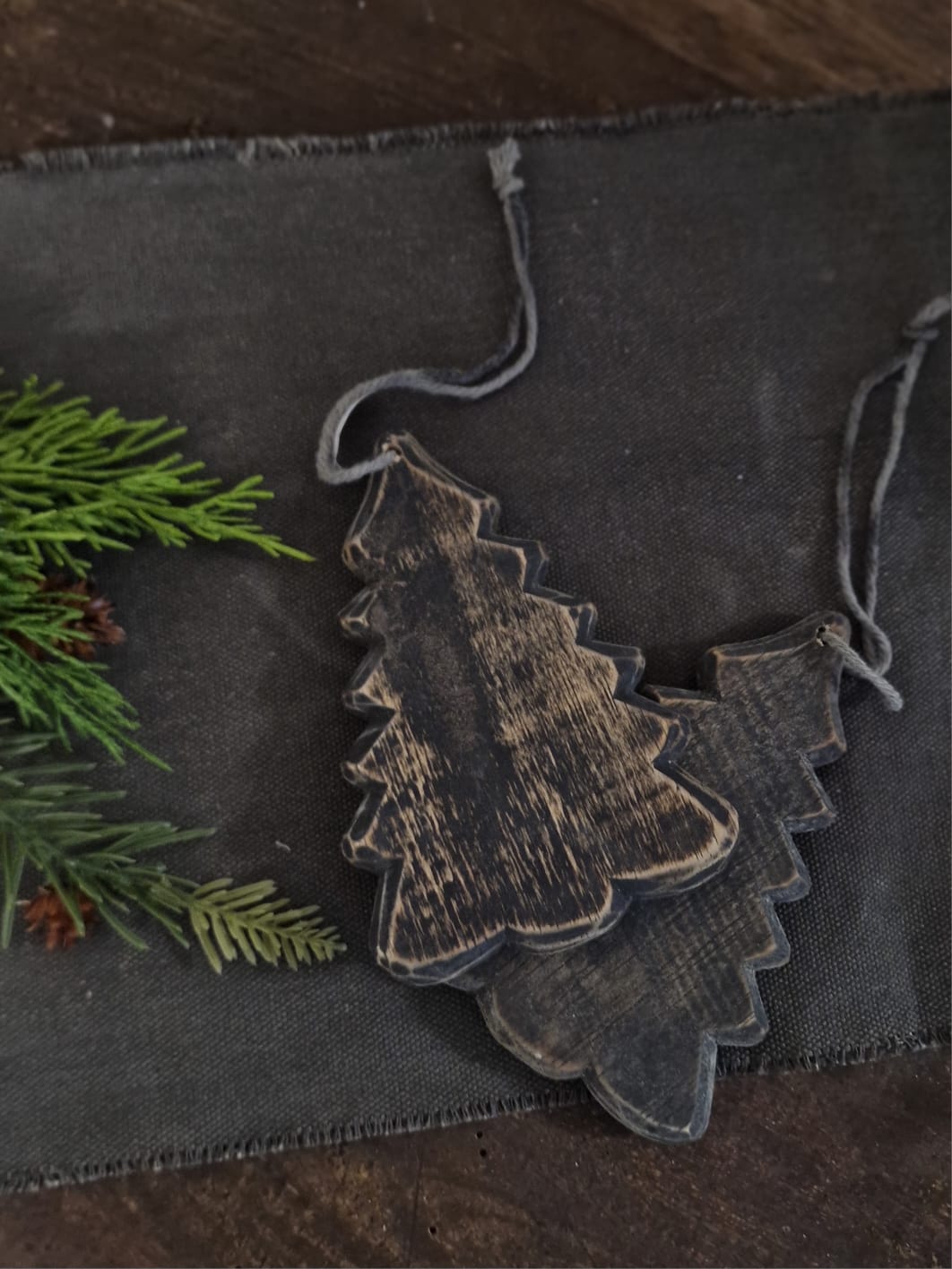 Houten kerst ornament Kerstboom - 13x9