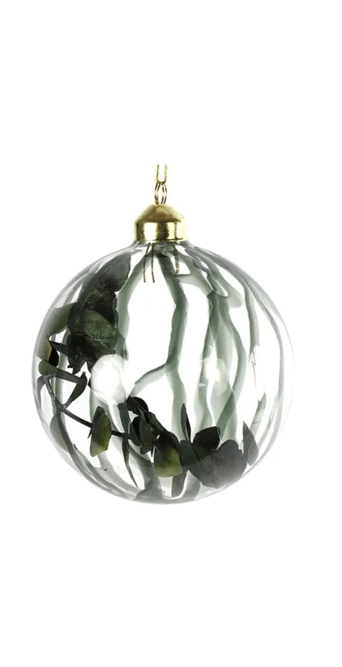Kerstbal m/eucalyptus ro Minoa S groen - Ø8CM