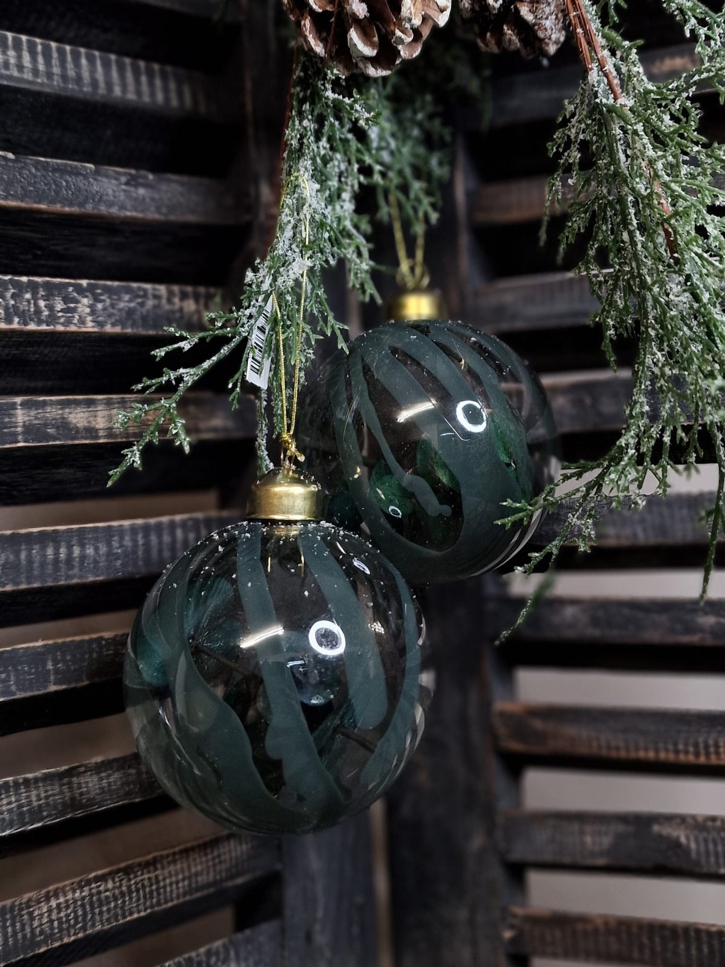 Kerstbal m/eucalyptus ro Minoa S groen - Ø8CM