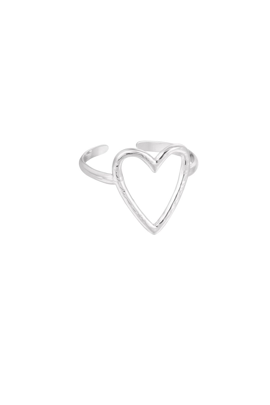 Ring big heart - Zilver kleur