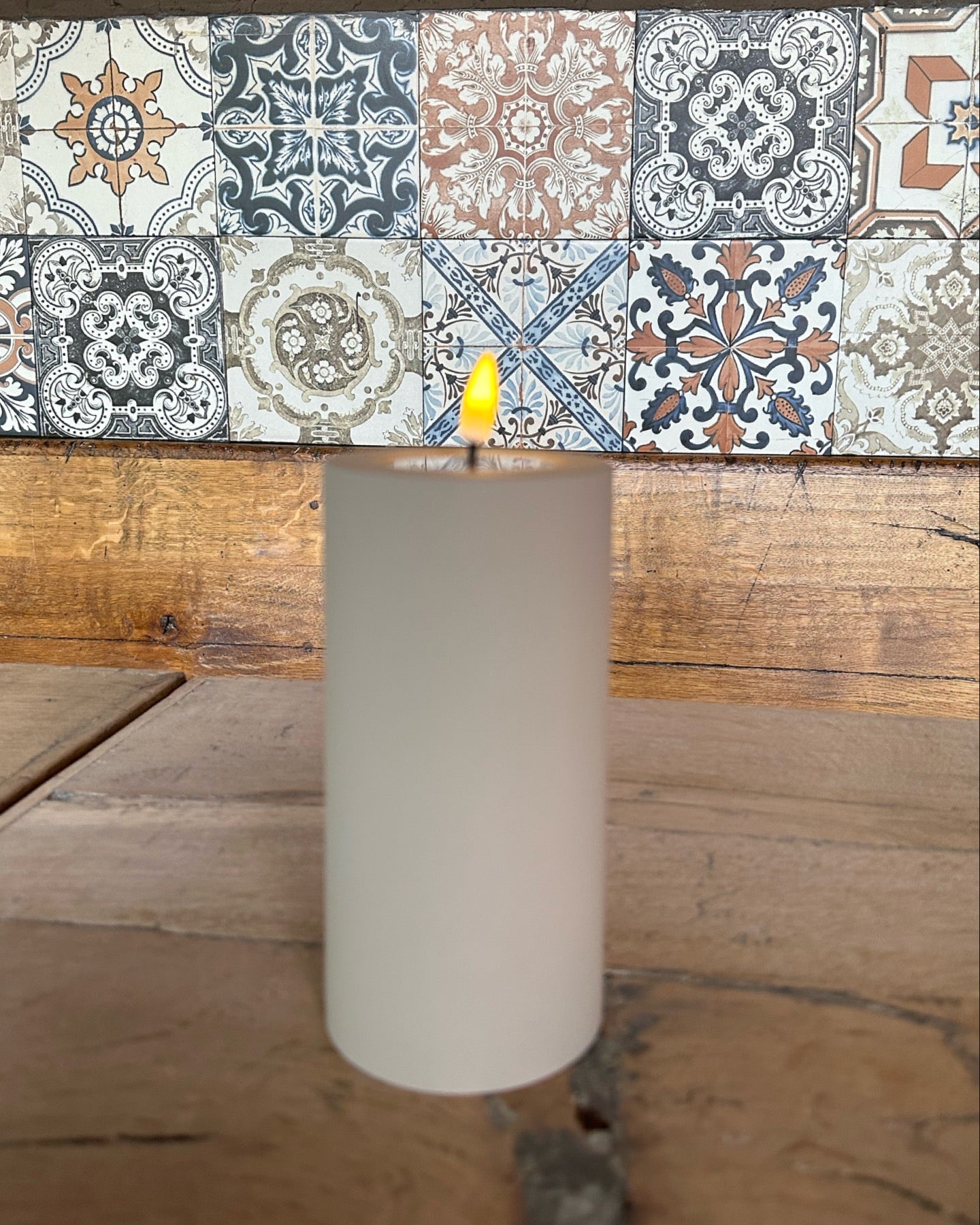 Outdoor Led- kaars - Sand 7,5x15 cm.