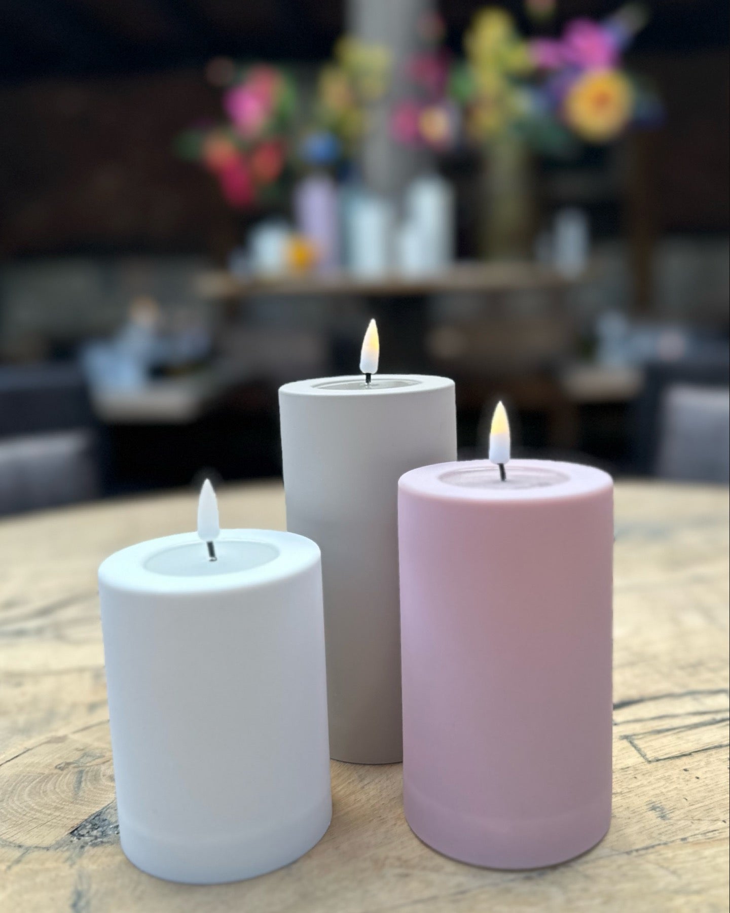 Outdoor Led- kaars - Sand 7,5x15 cm.