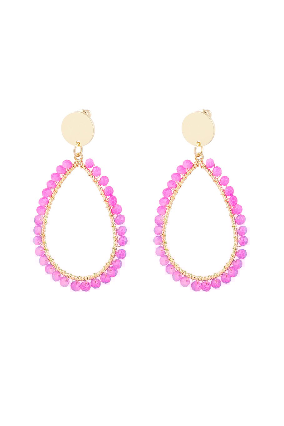 Oval earrings pastel - Roze