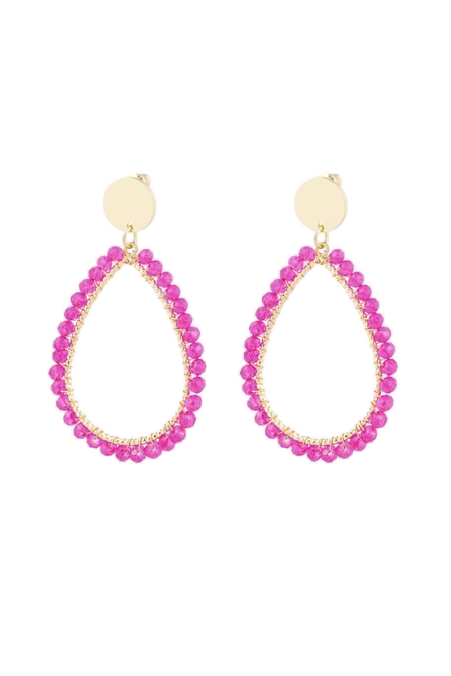 Oval earrings pastel - Fuchsia