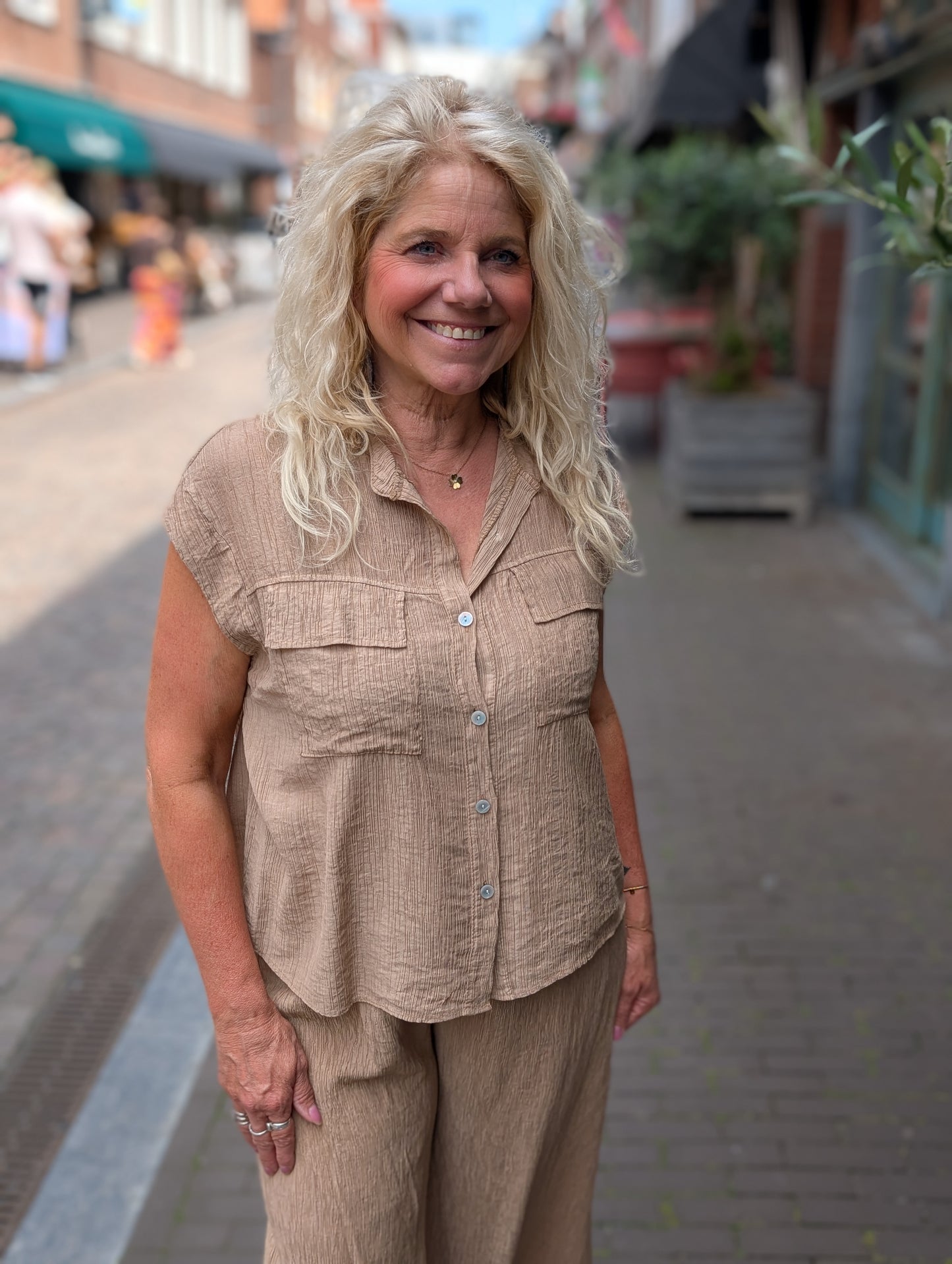 Hyl broek met elastiek - Sand