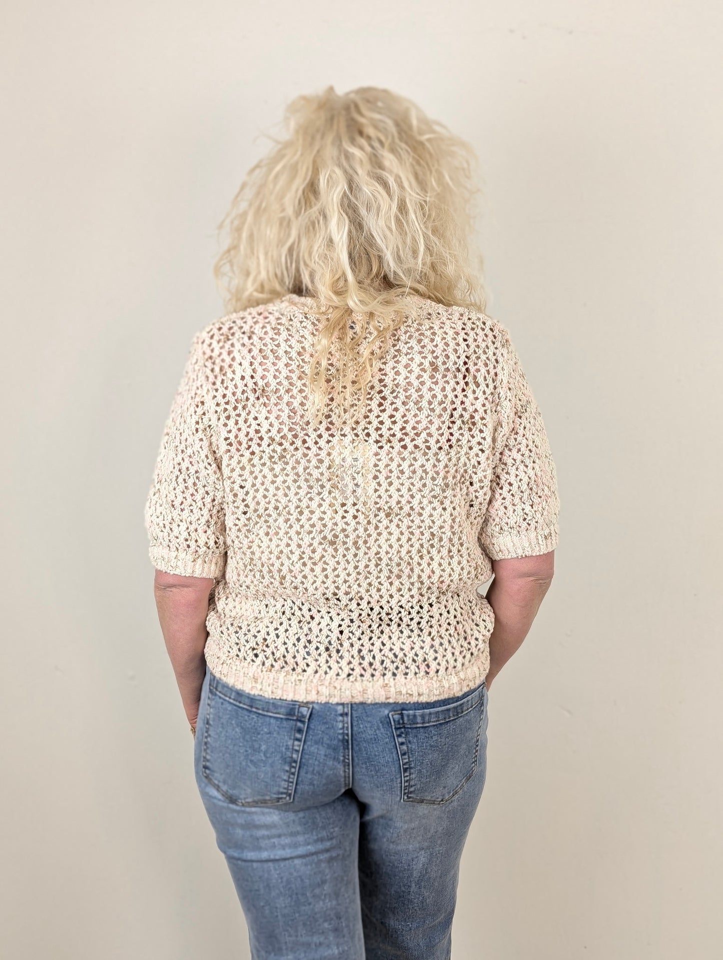 Red button Jolene melange trui - Multi Sand
