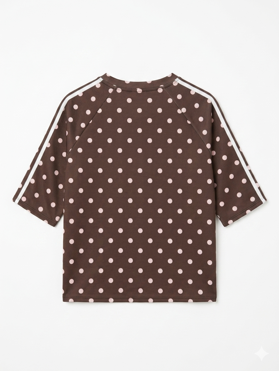 Polka Sporty Tee - Bruin/Lichtroze