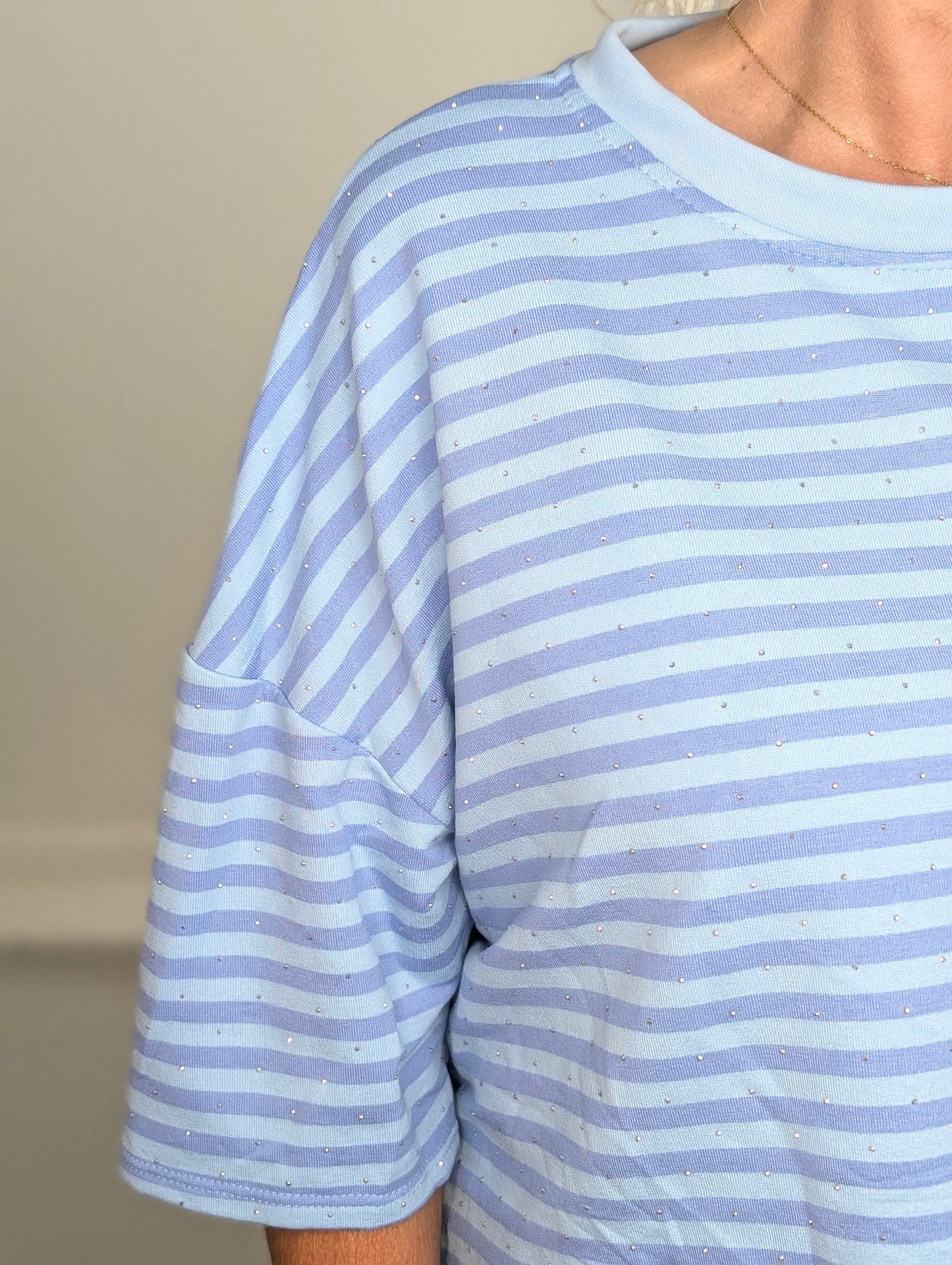 Gestreept shirt shimmer - Blauw / lichtblauw