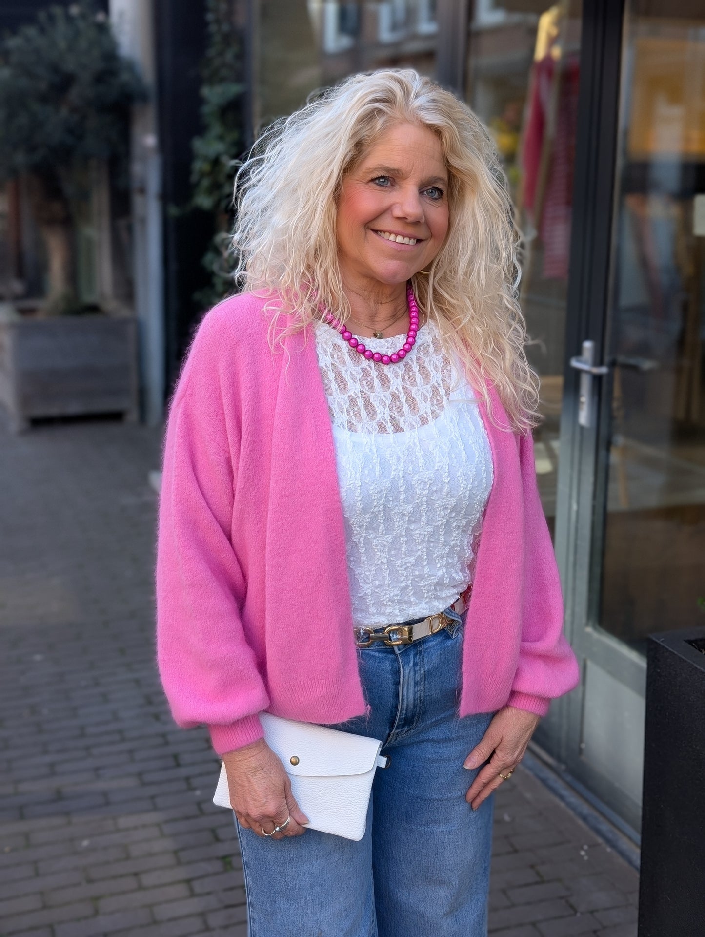 Sue vest - Hard roze