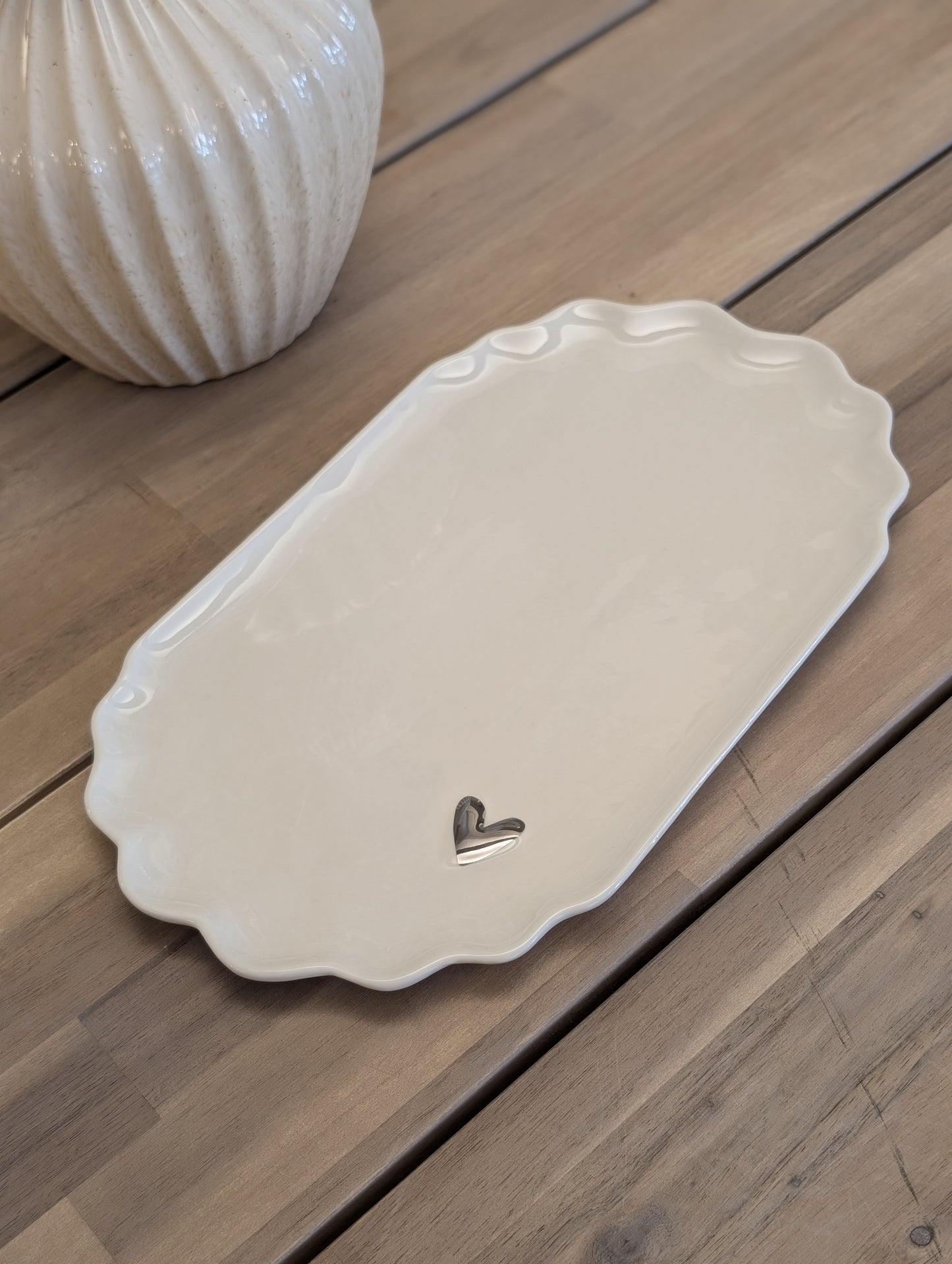 Zusss stylingbord keramiek hartje wit/ zilver
