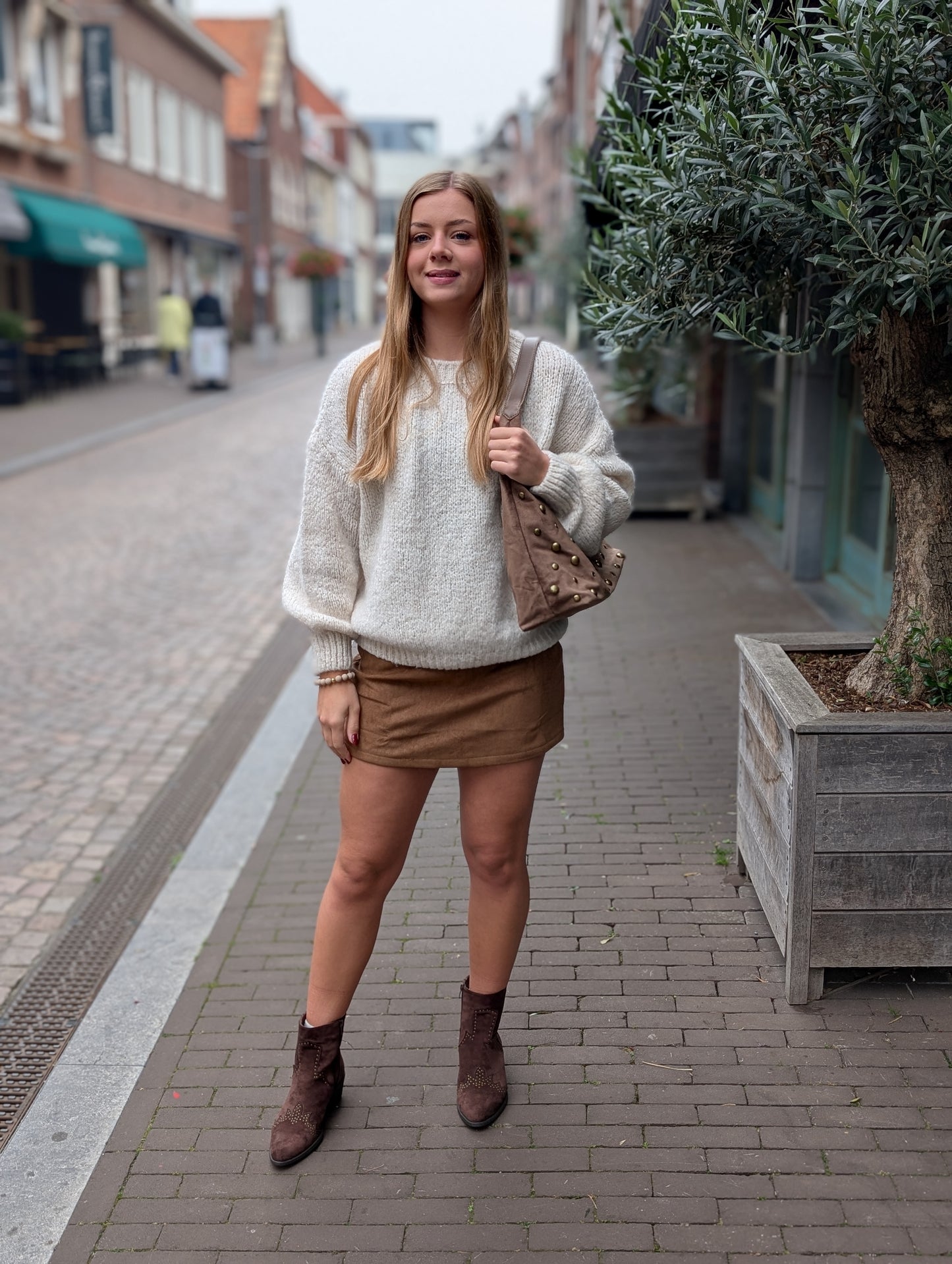 Suede skort Meghan - Camel