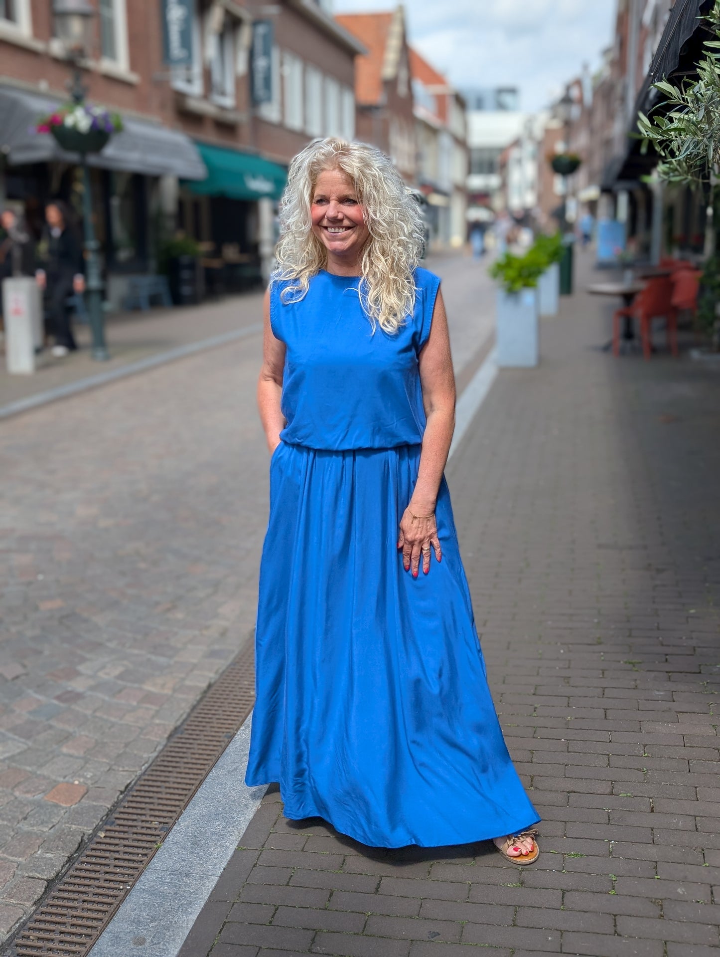 Juliette set top + rok - Kobalt blauw