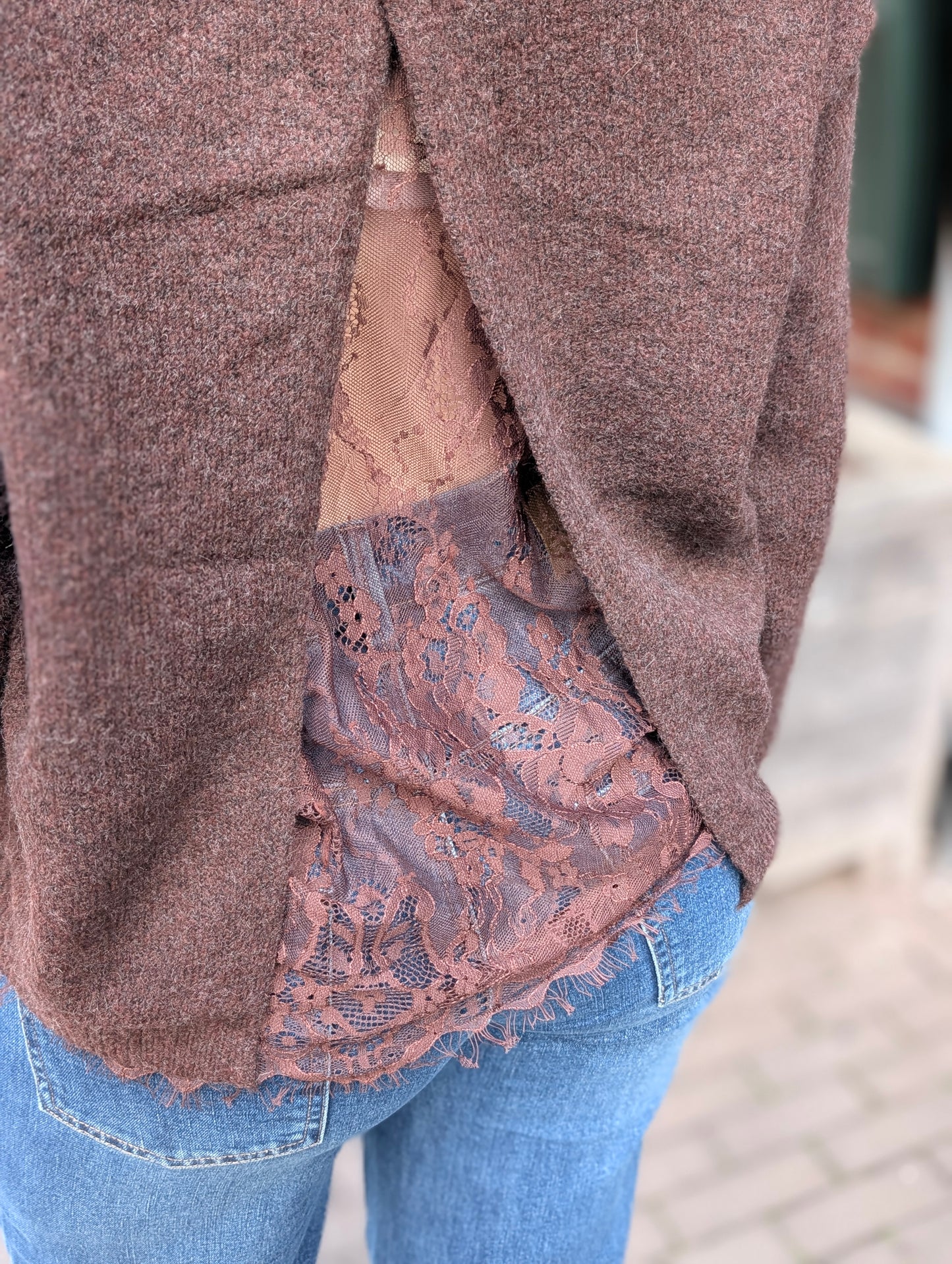 Lace trui Indi - Bruin