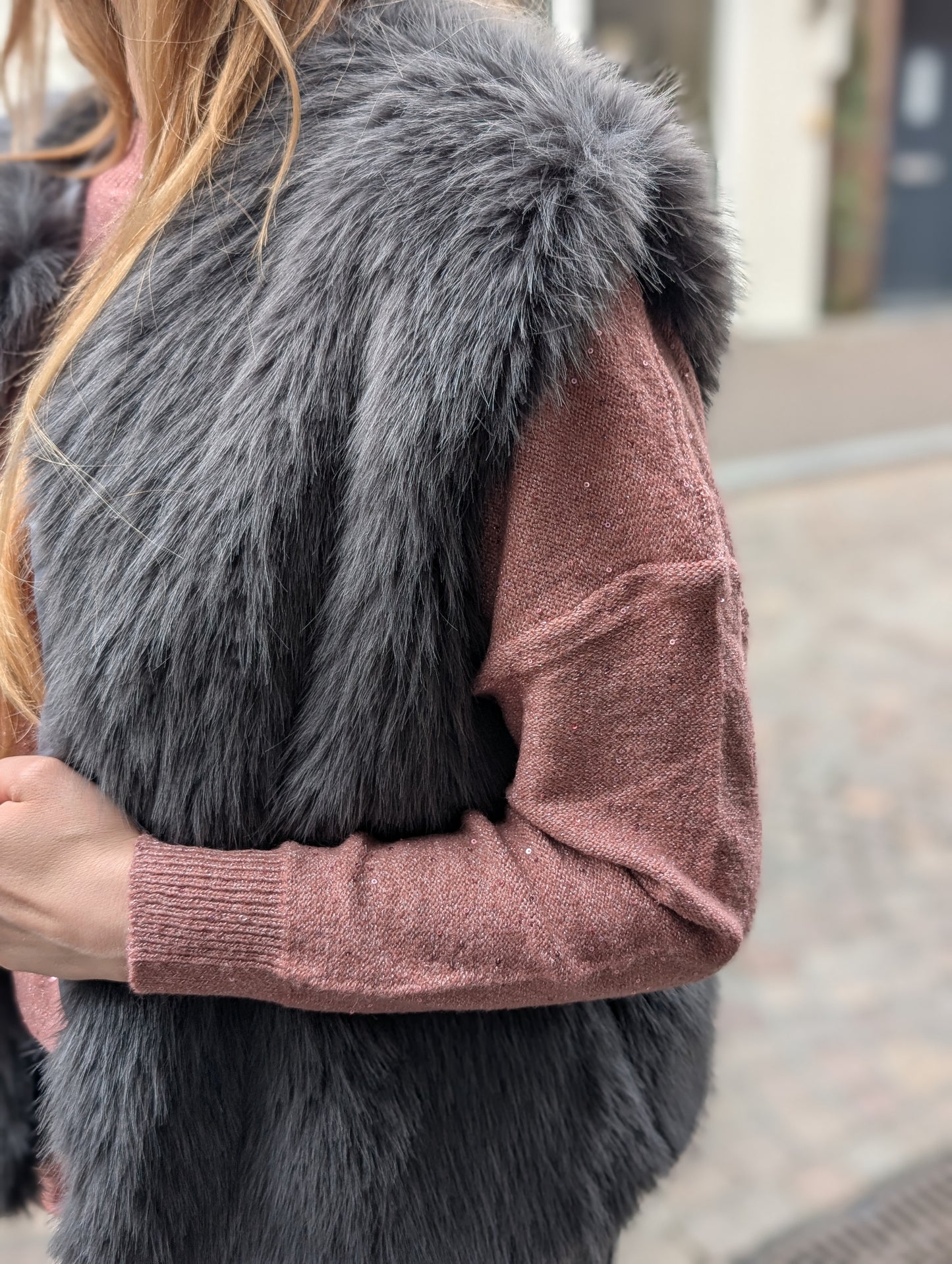 Ruth bont look gilet - Grijs