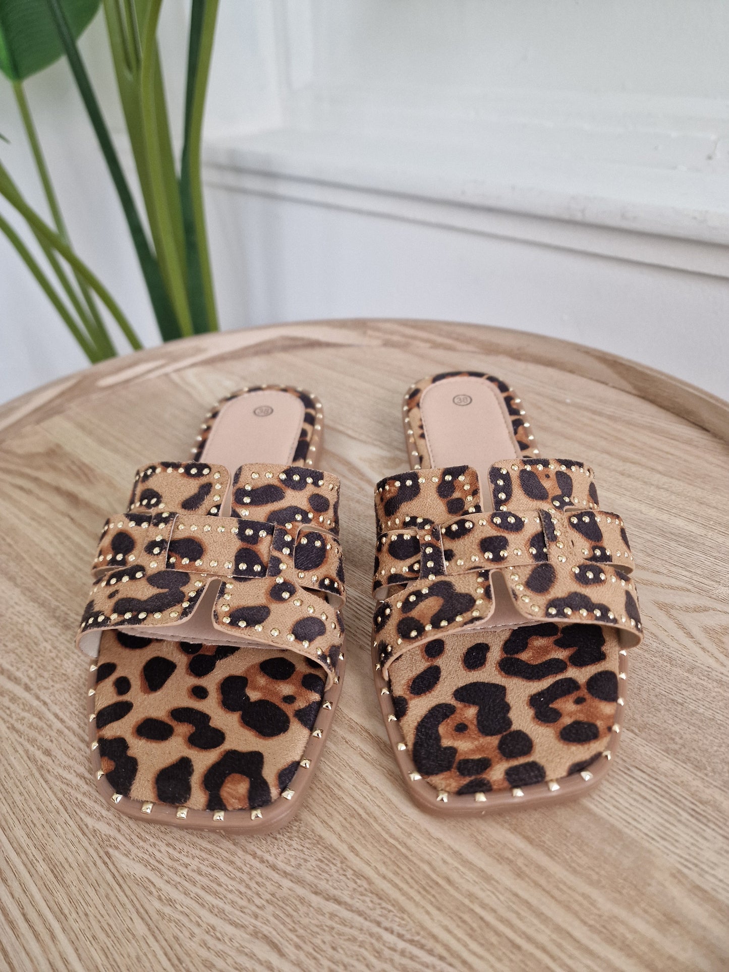 Noël slipper - Panter met gouden stuts