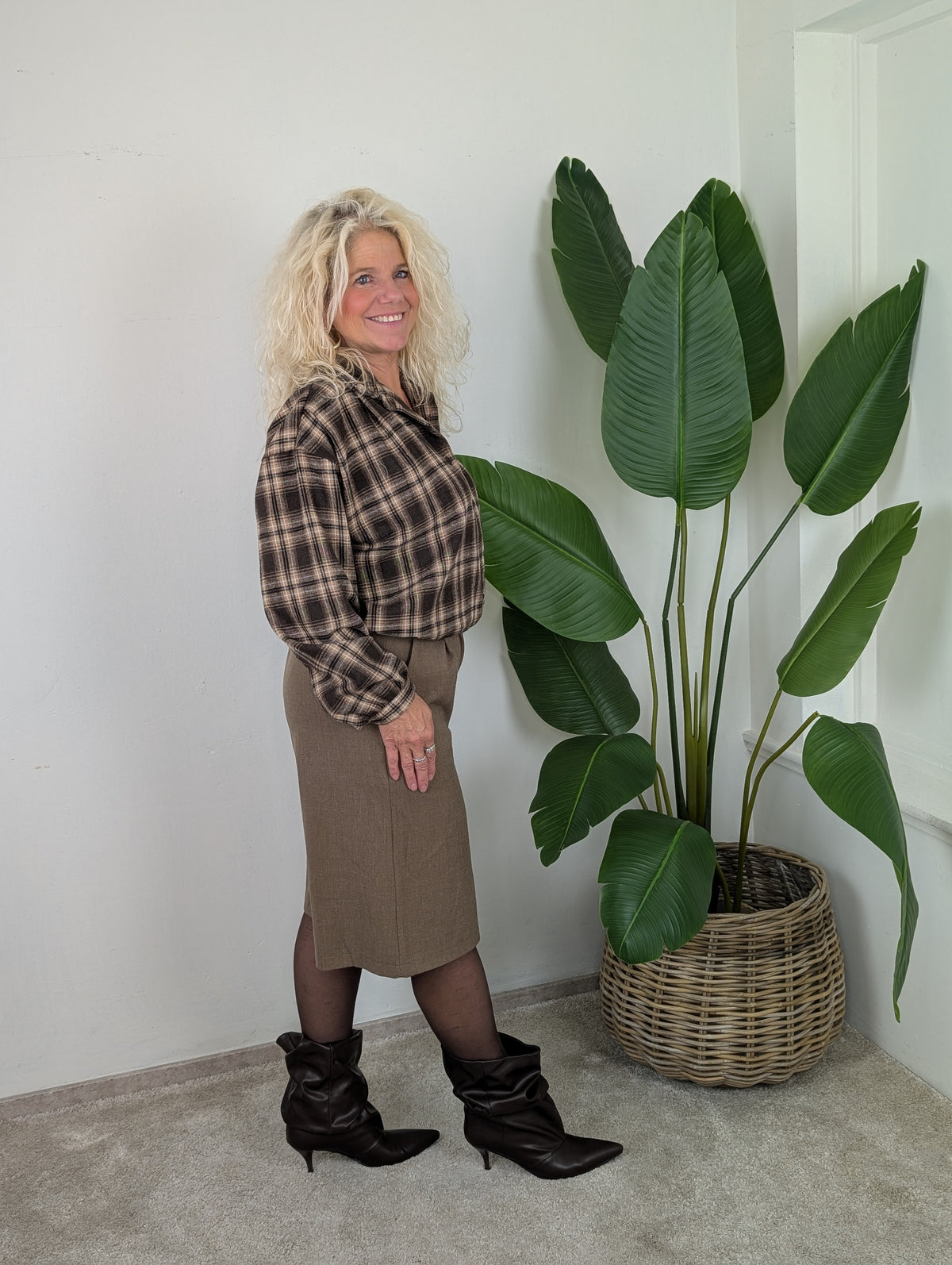 Babsy bermuda met riem - Camel