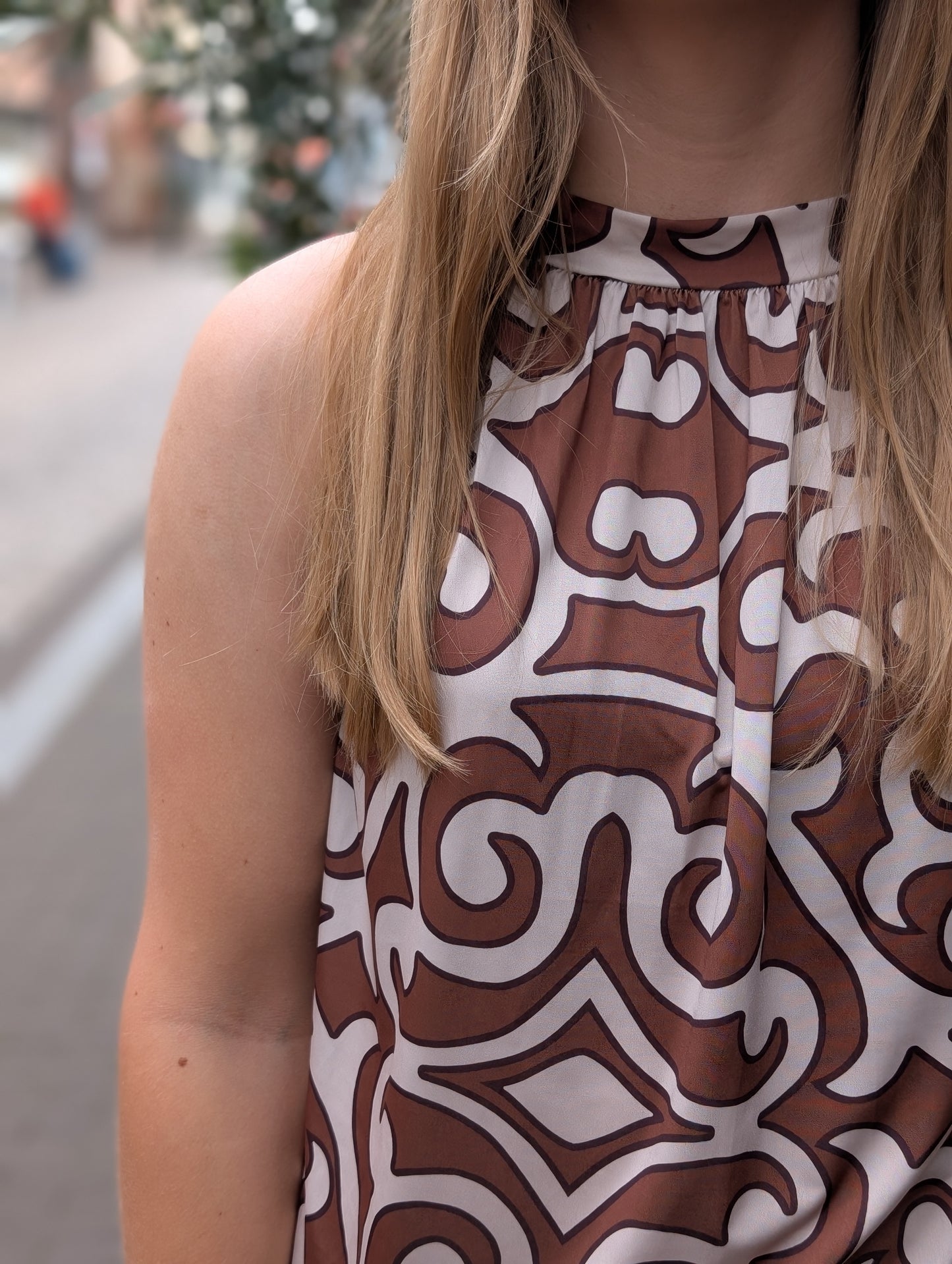 Fay strik top - Camel / creme