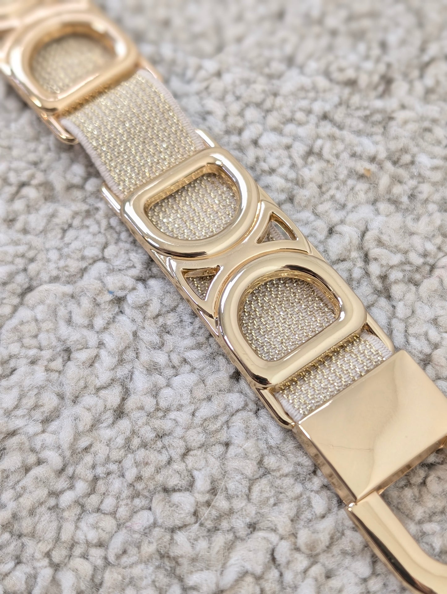 Elastische schakel riem goud - Goud