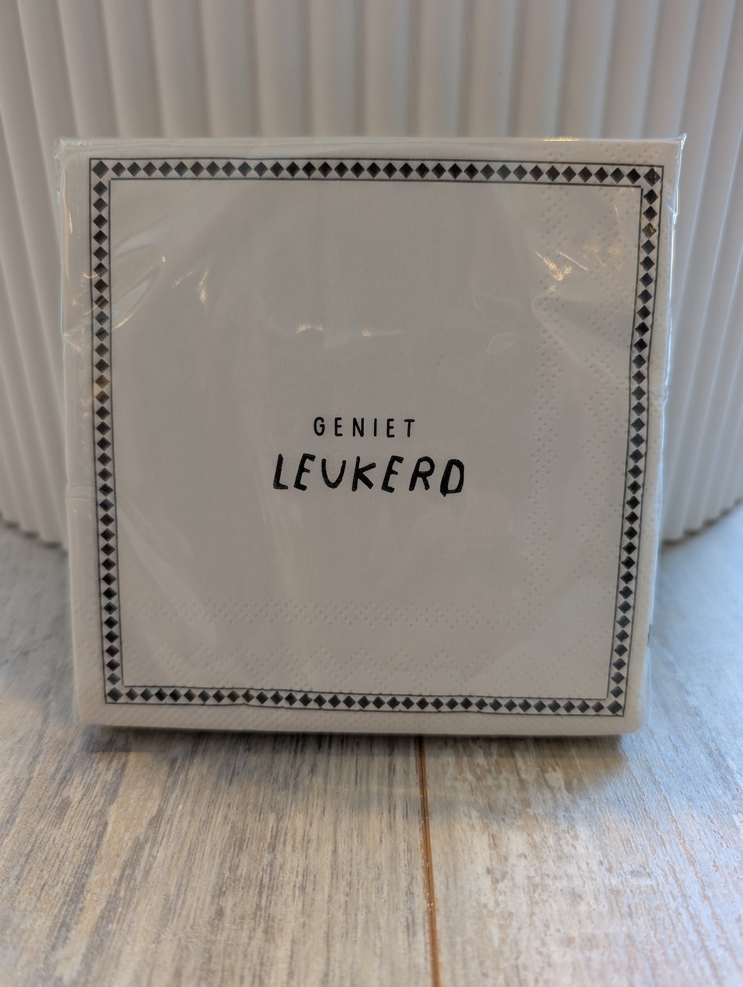 Zusss servetten vierkant geniet leukerd zand/ antracietgrijs