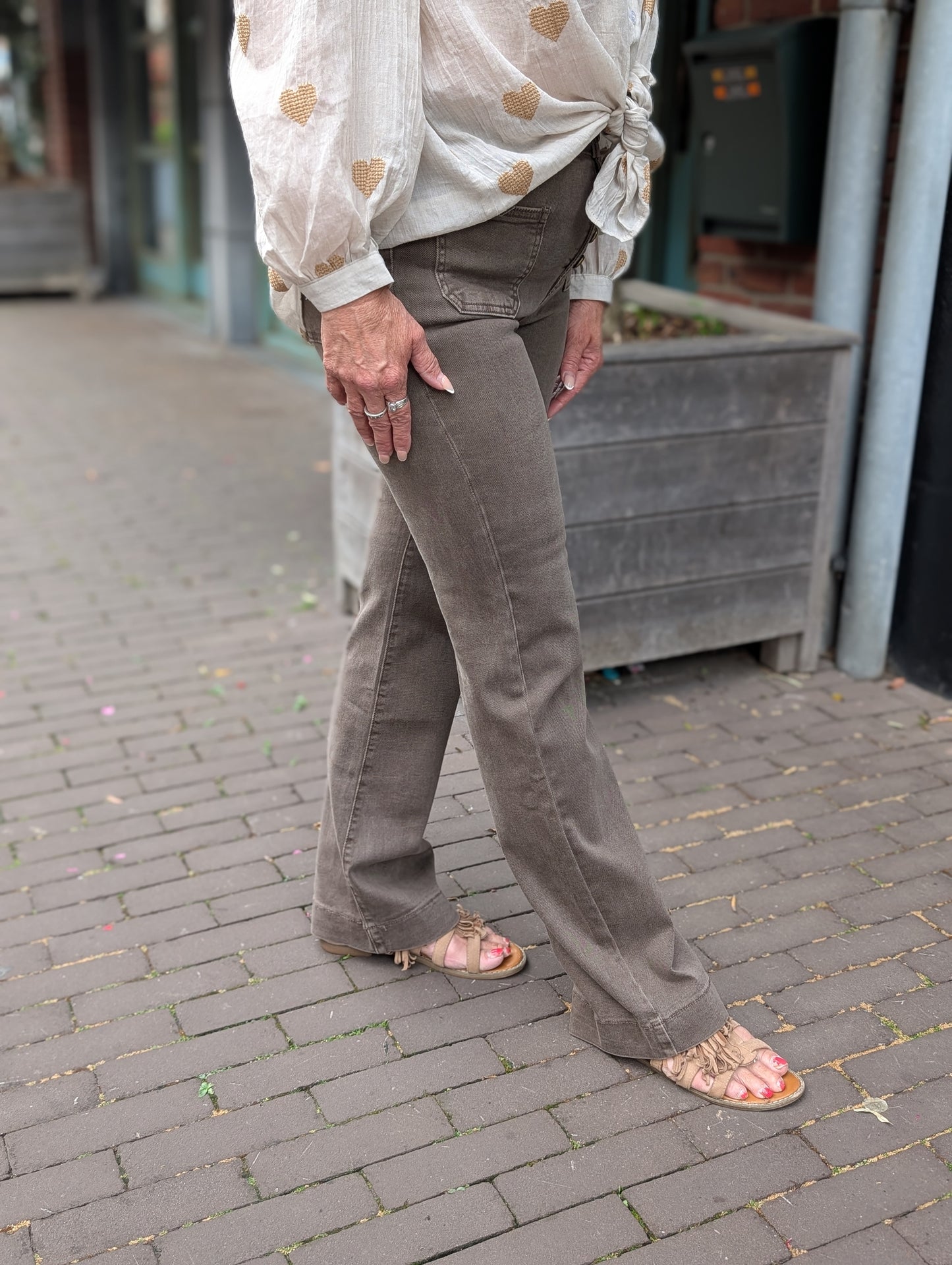 Folyrose broek Nina - Bruin