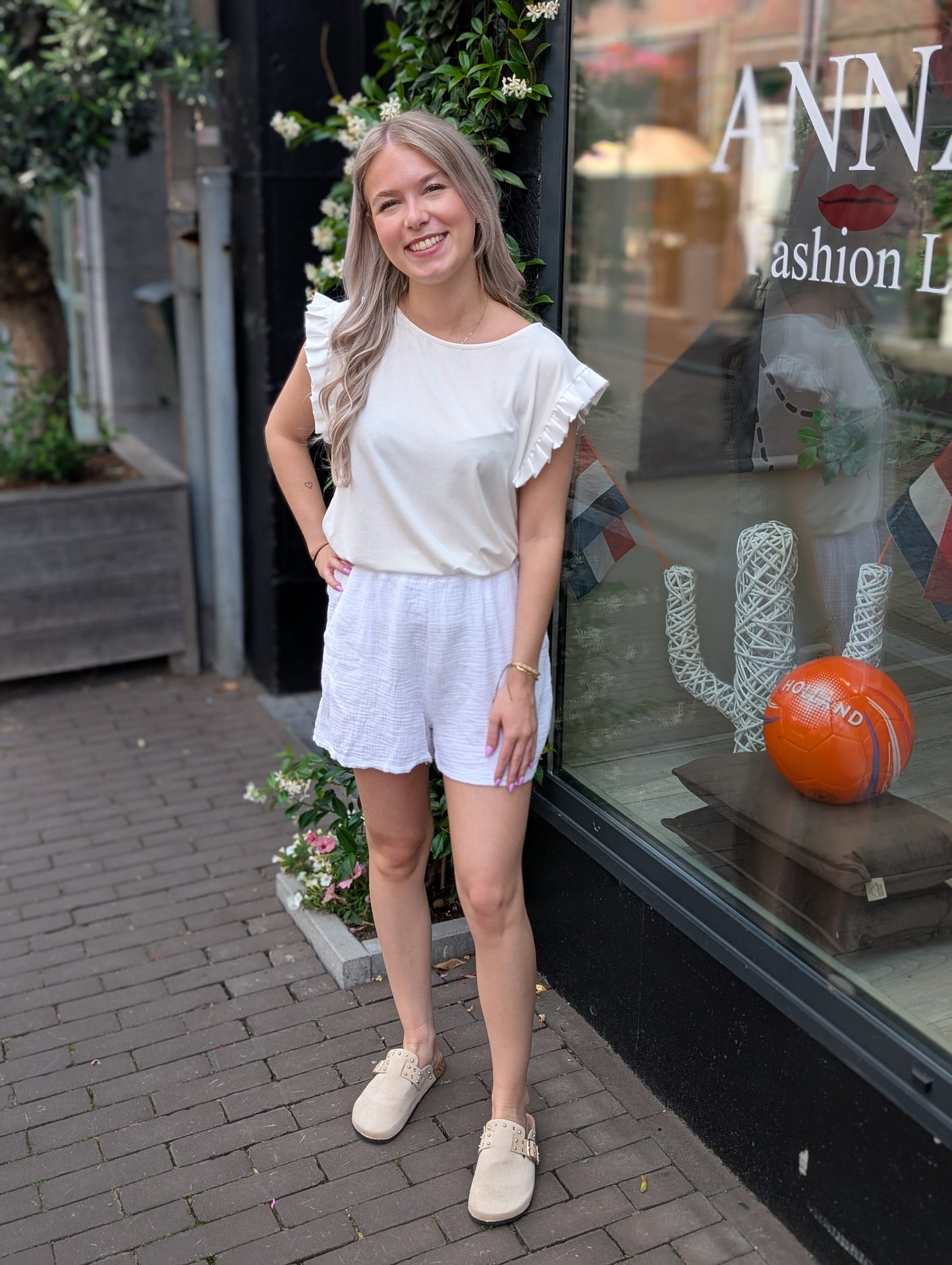 Katoenen short Joyce - Wit