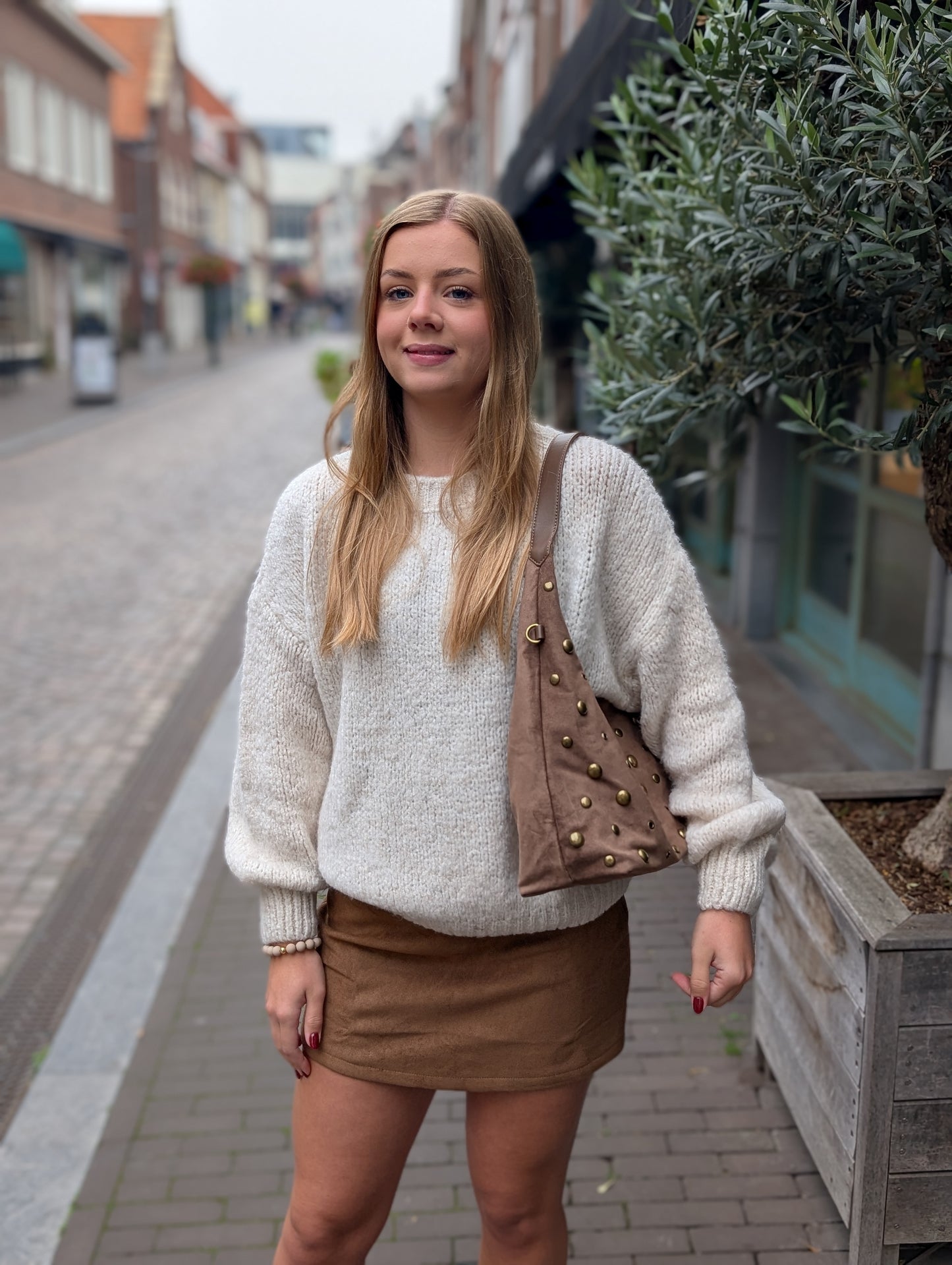Gebreide oversized trui Tess - Ecru