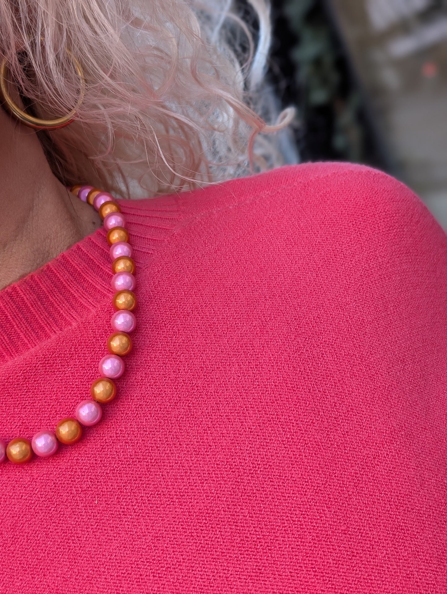 Lonne trui met korte mouw - Koraal