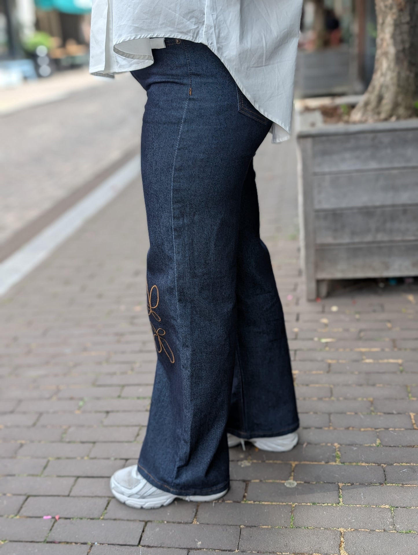 Folyrose Wide Leg Louise jeans - Dark Wash