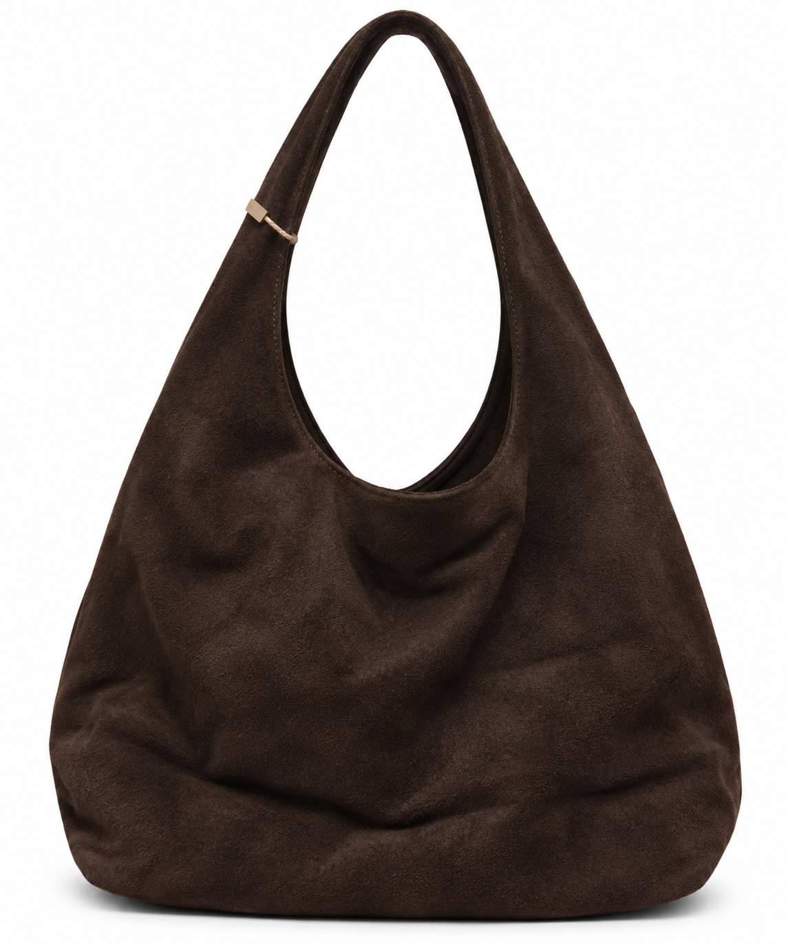 Shopper met studs en rits - Bruin