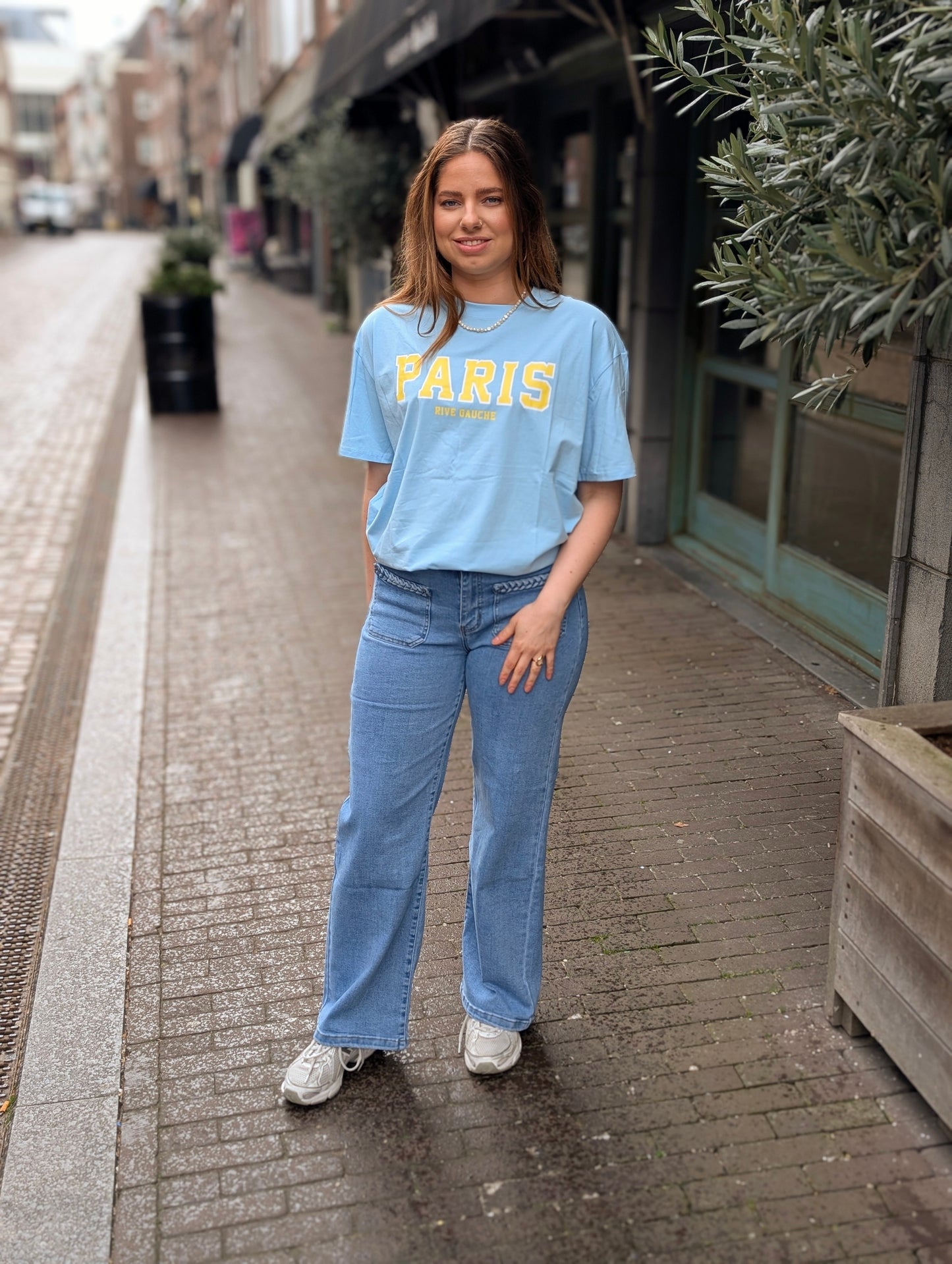 Paris shirt - Lichtblauw/Geel