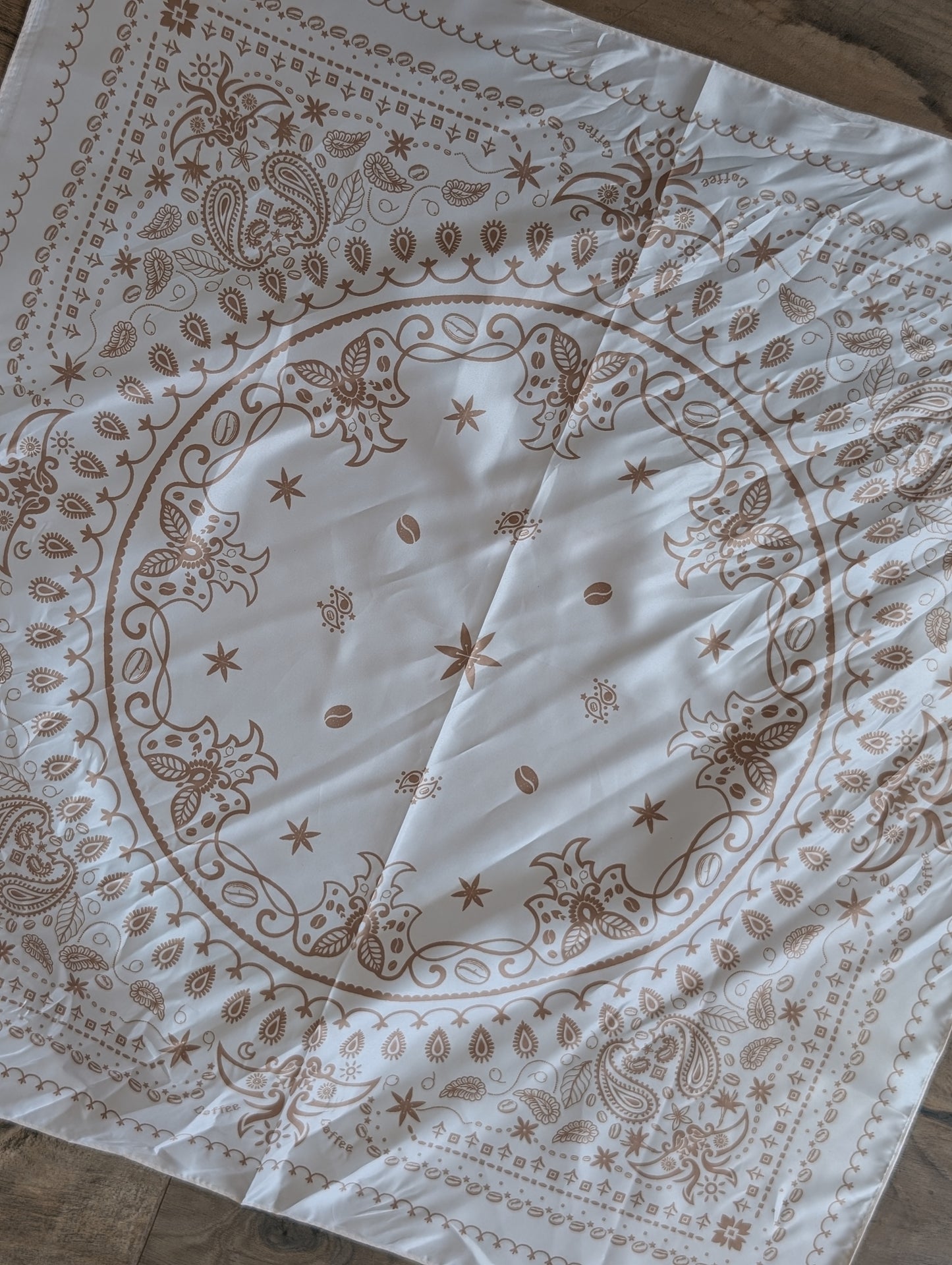 Print sjaal - Bruin / off white