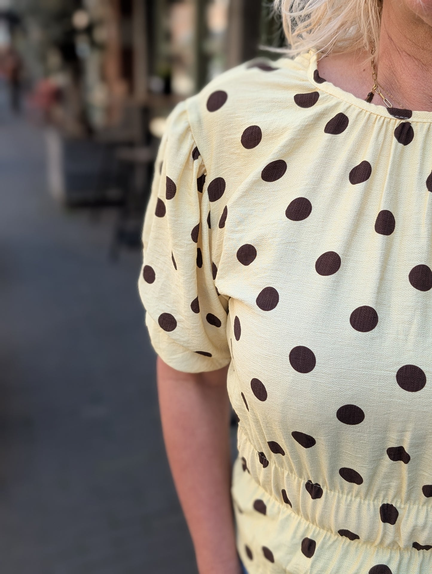 Dots blouse - Geel / bruim