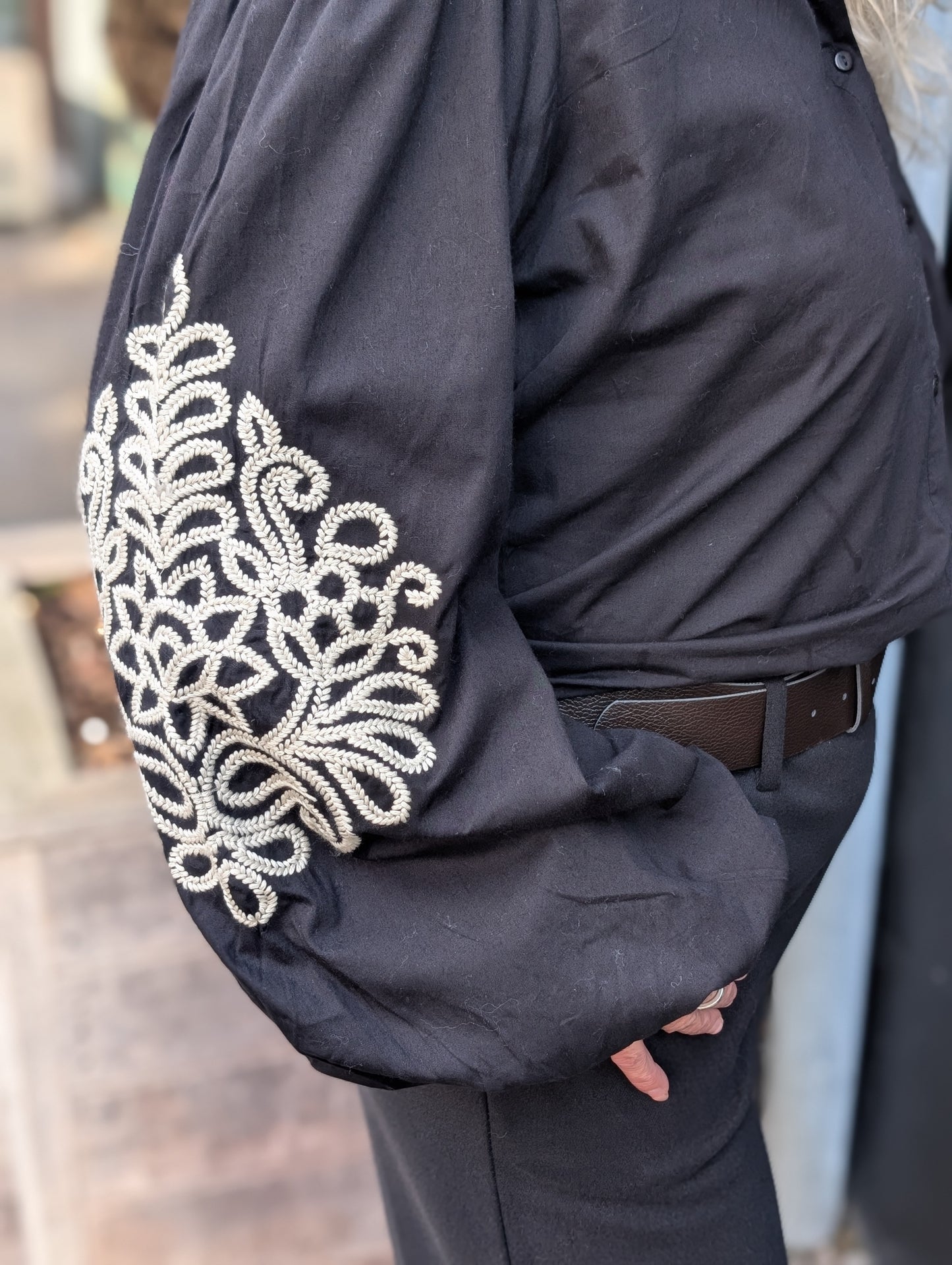 Zusss blouse met borduur mouwen