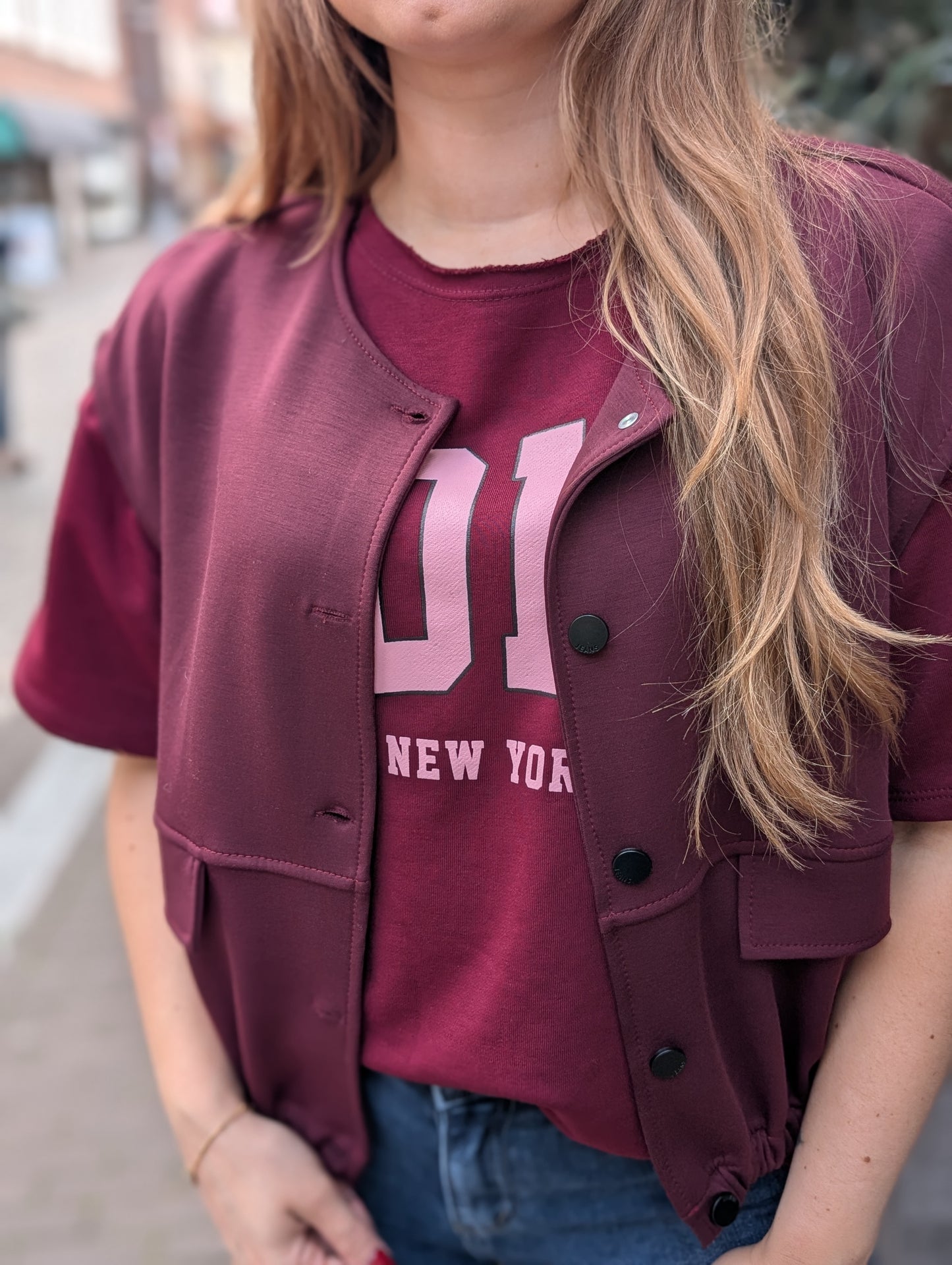 Fay knoopjes gilet - Bordeaux