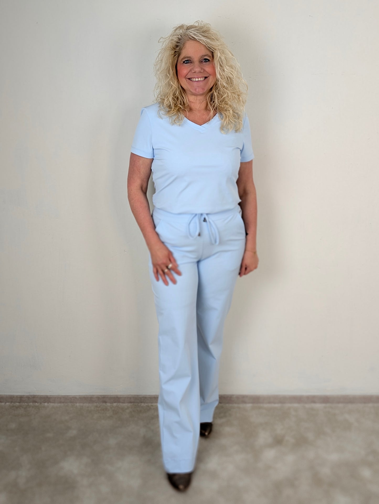 Mi piace t-shirt v hals - Light blue