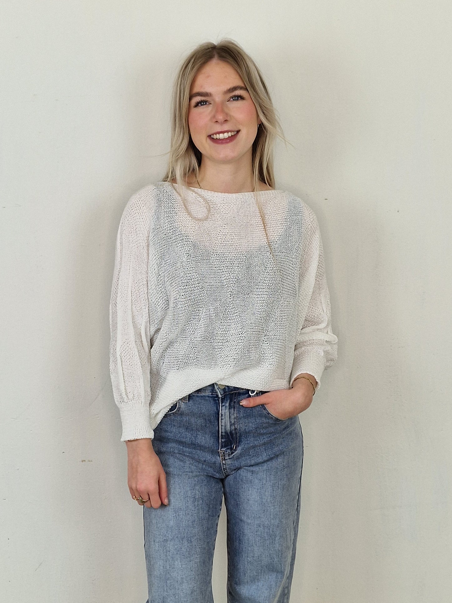 Bo trui met strik aan de achterkant - Wit