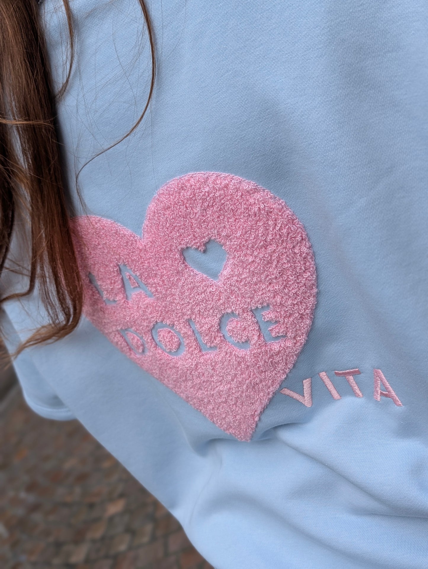 La Dolce vita teddy heart shirt - Blauw