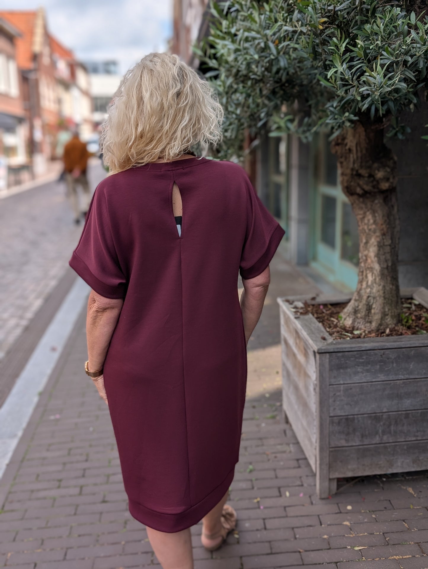 Jersey dress Teddy ONE - Bordeauxrood