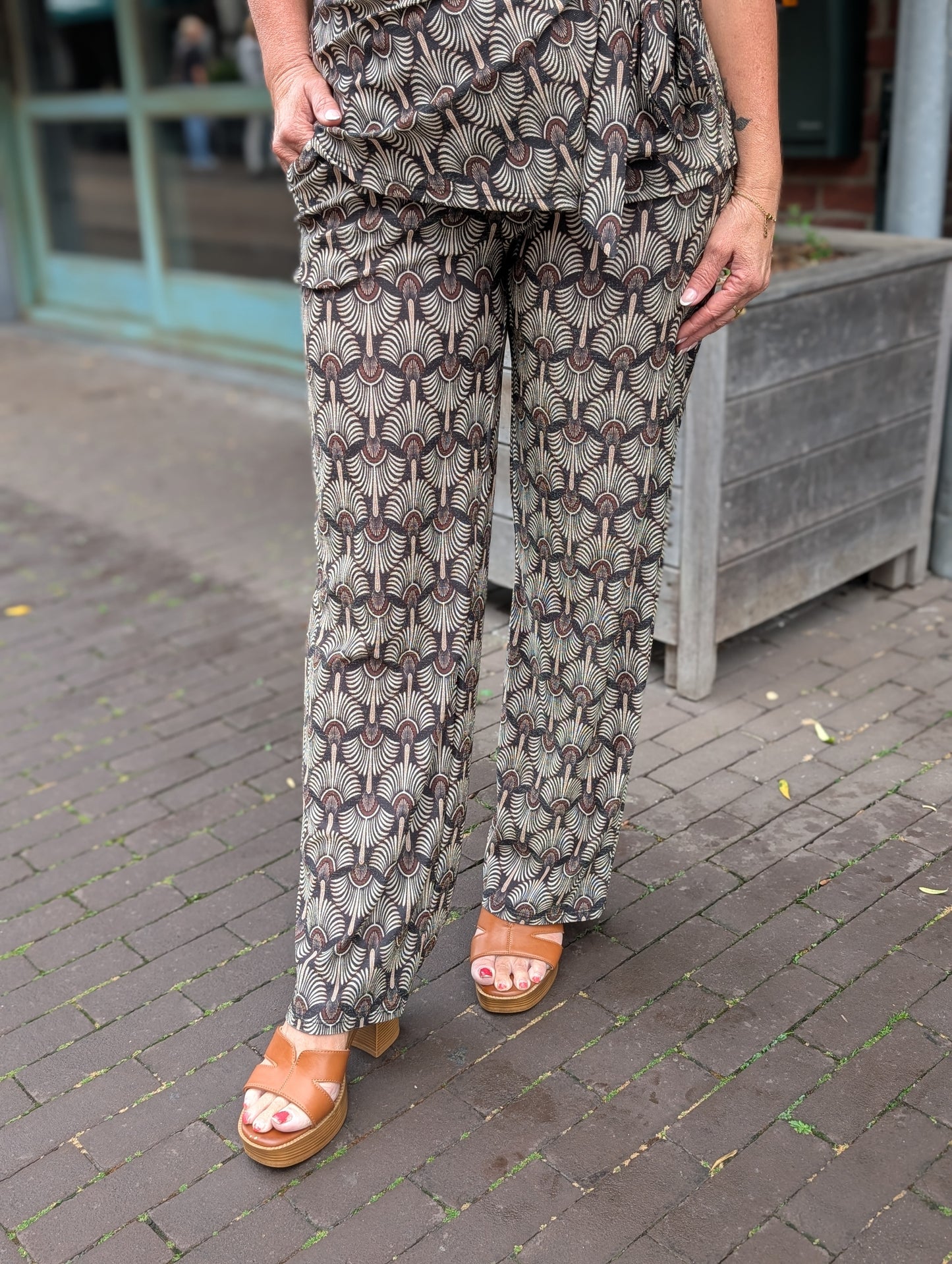 Welty broek - Print motief / Bruin tinten