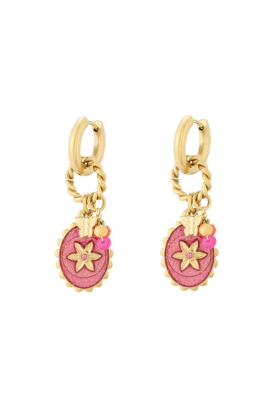 Pink Stardust earrings - Goudkleur/ roze