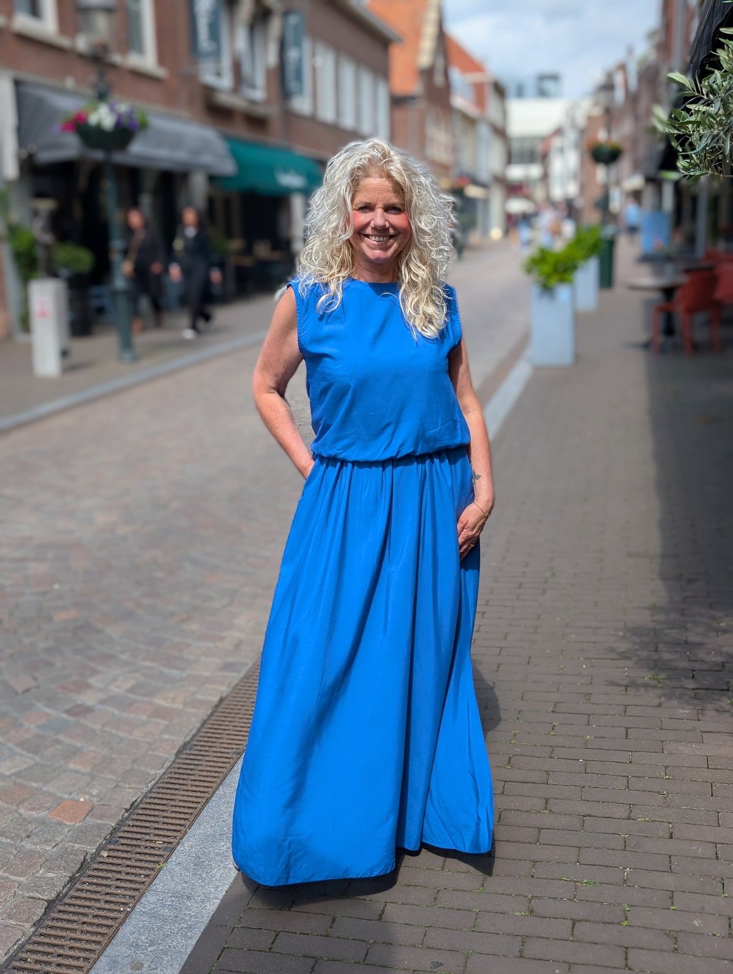 Juliette set top + rok - Kobalt blauw