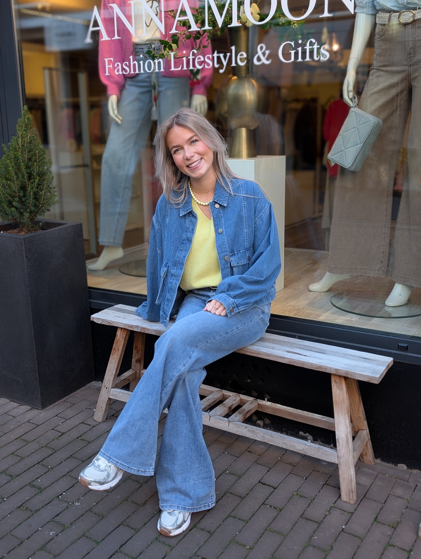 Zusss boxy denim jacket - Mid blue