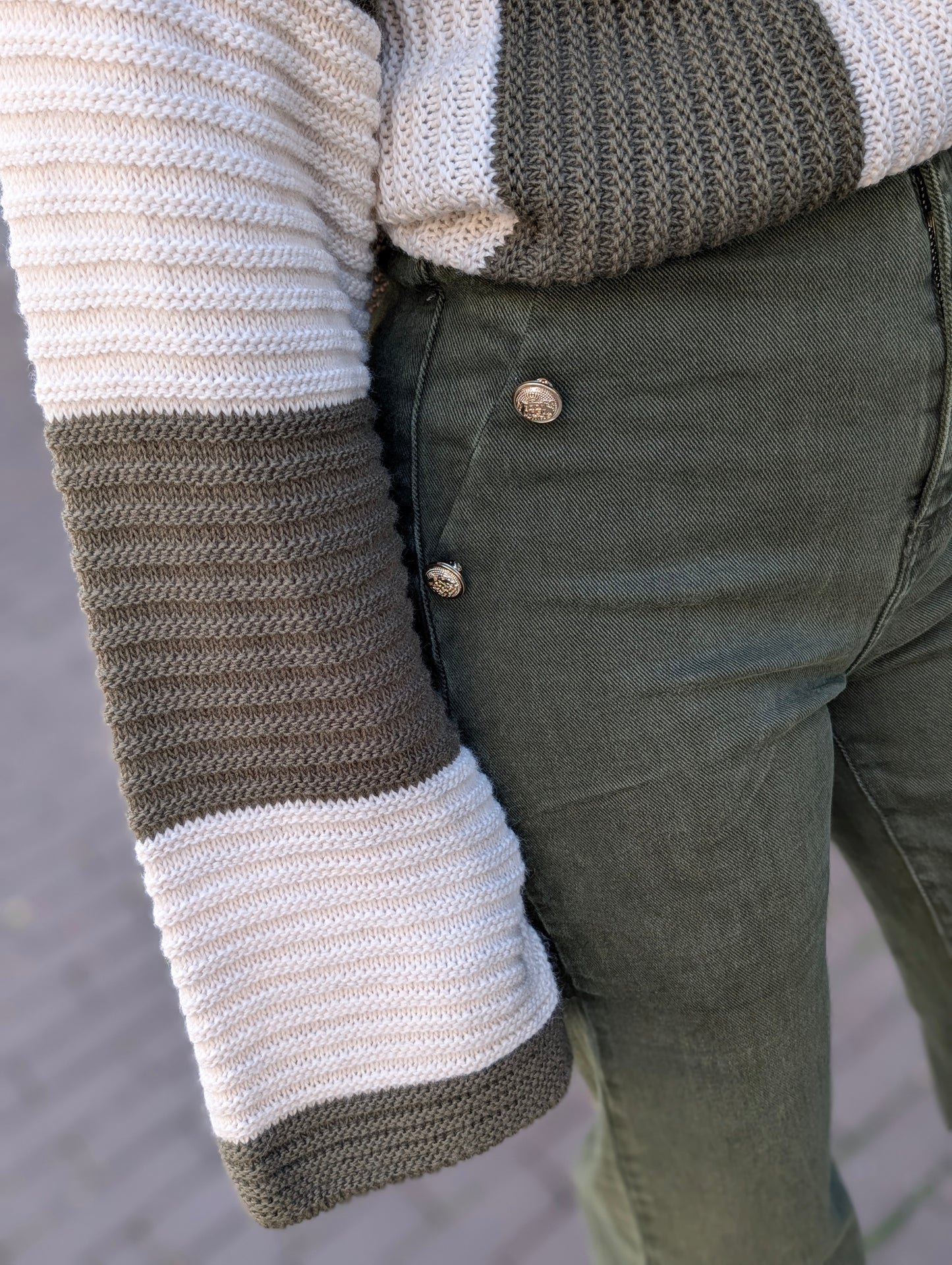 Folyrose wide leg knopen - Groen