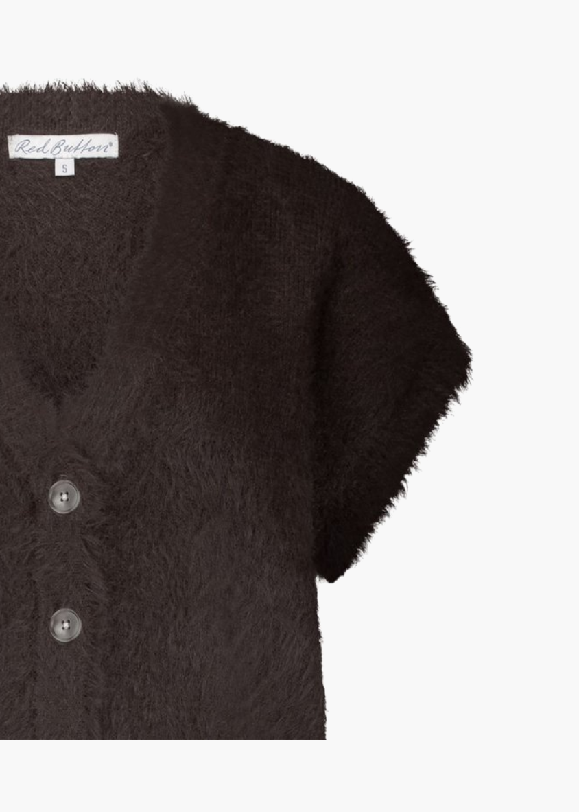 Red Button sleeveless fuzzy - espresso