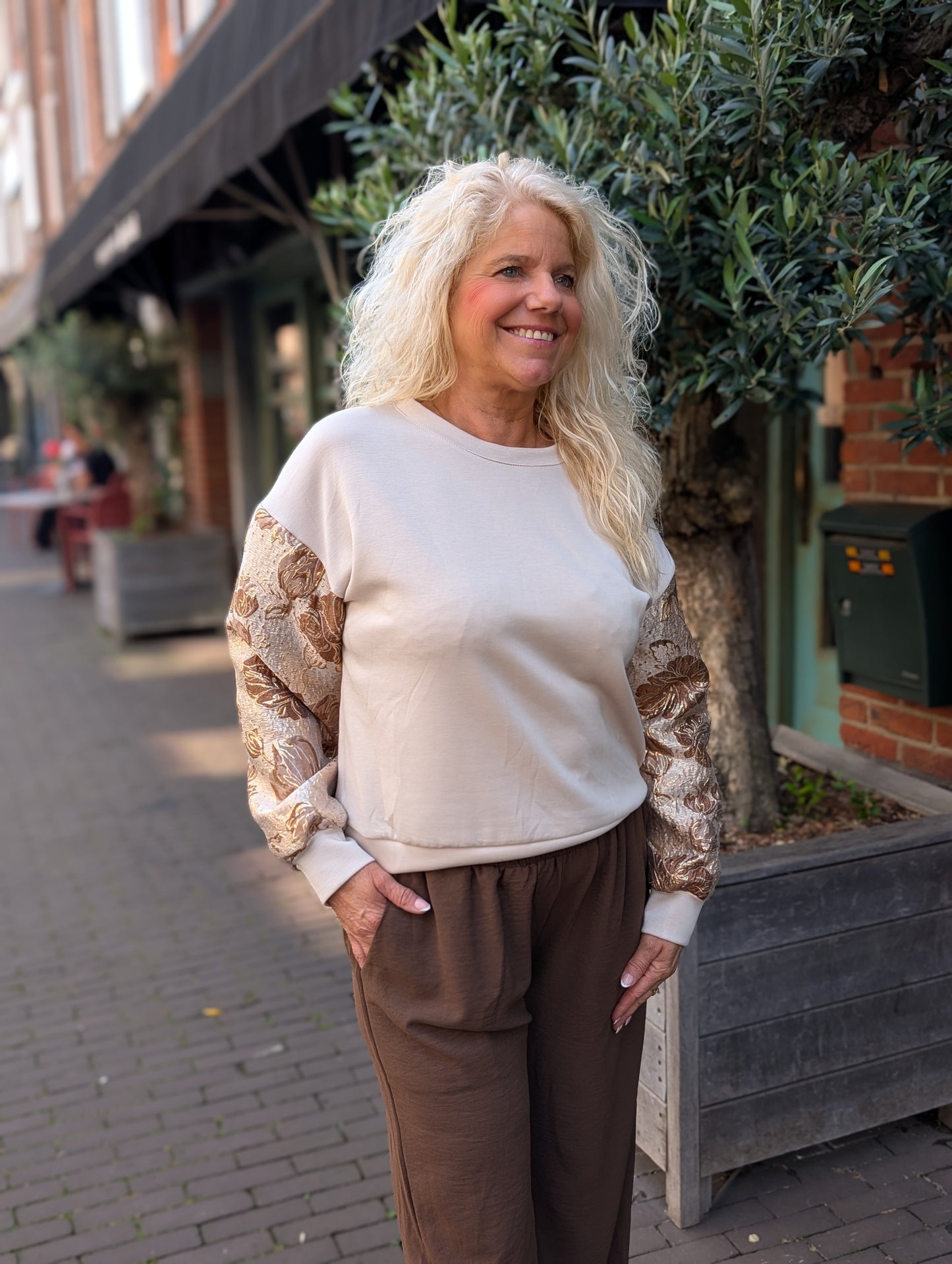 Rosie sweater - Beige/Bruin mix