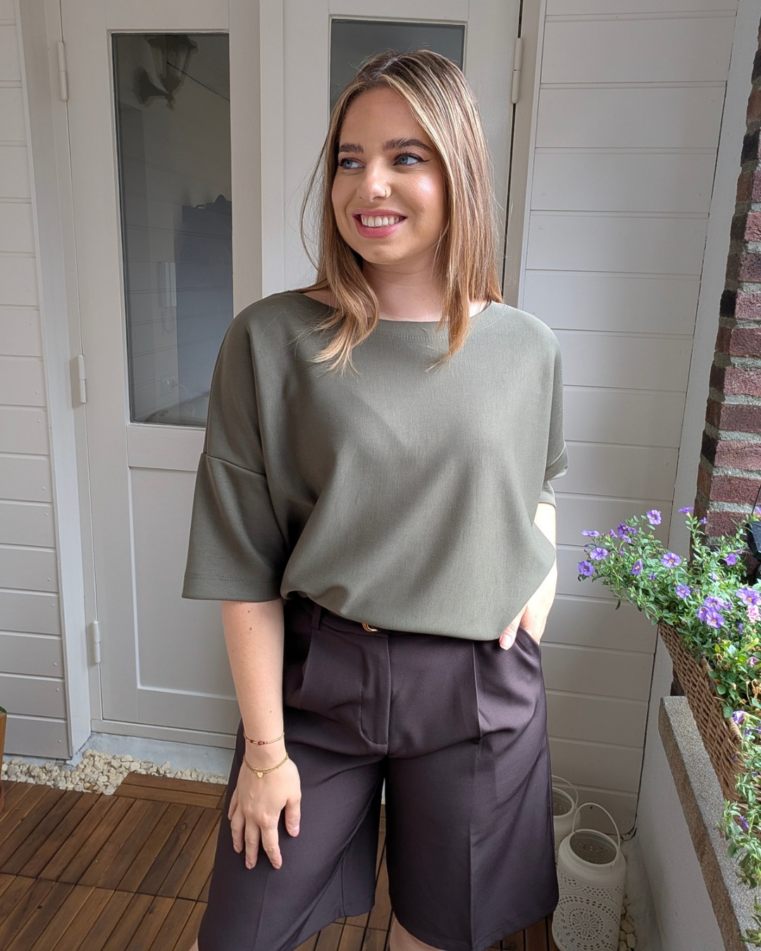 Oversized shirt Evy - Groen