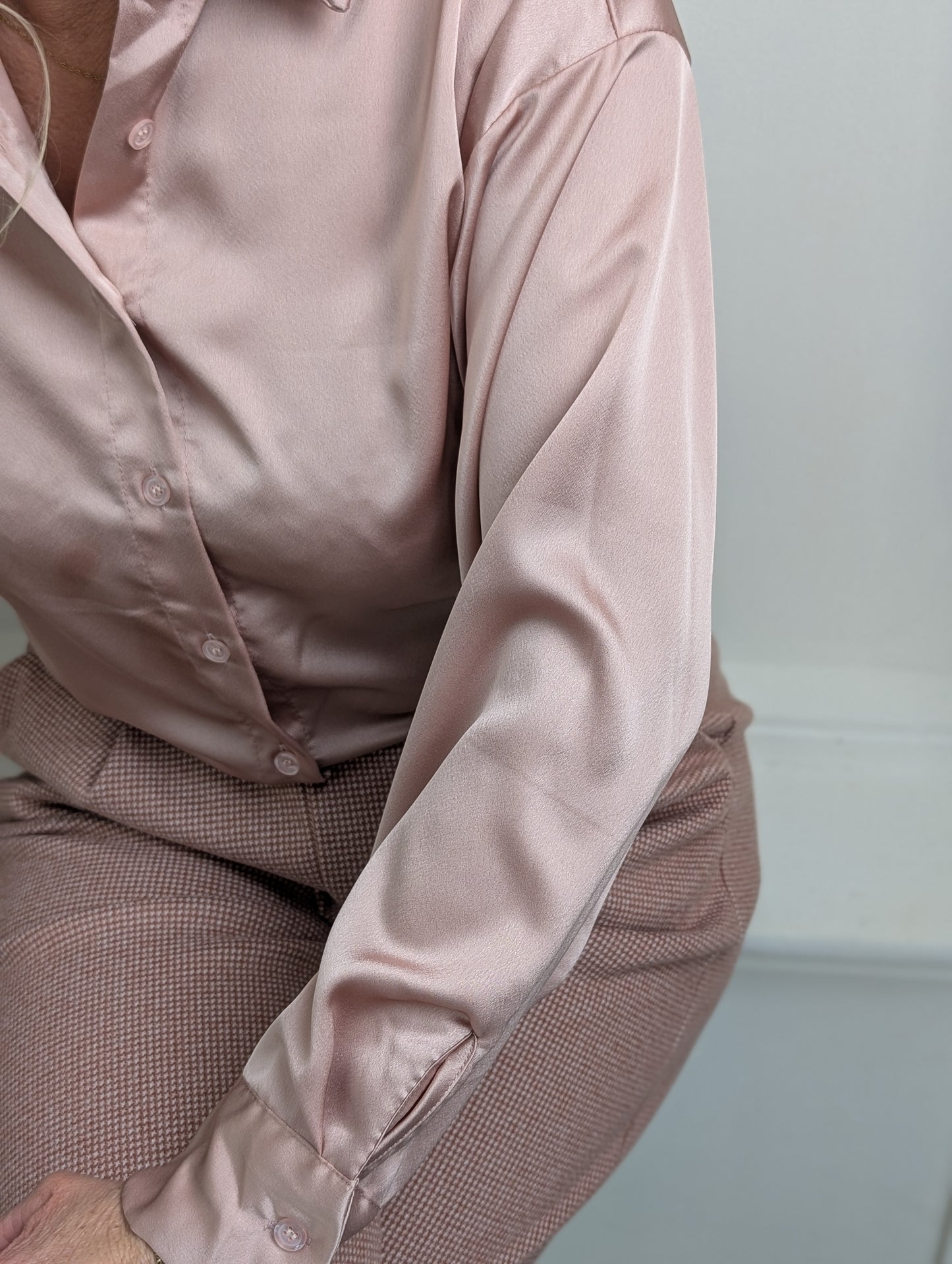 Patries silk blouse - Poeder roze